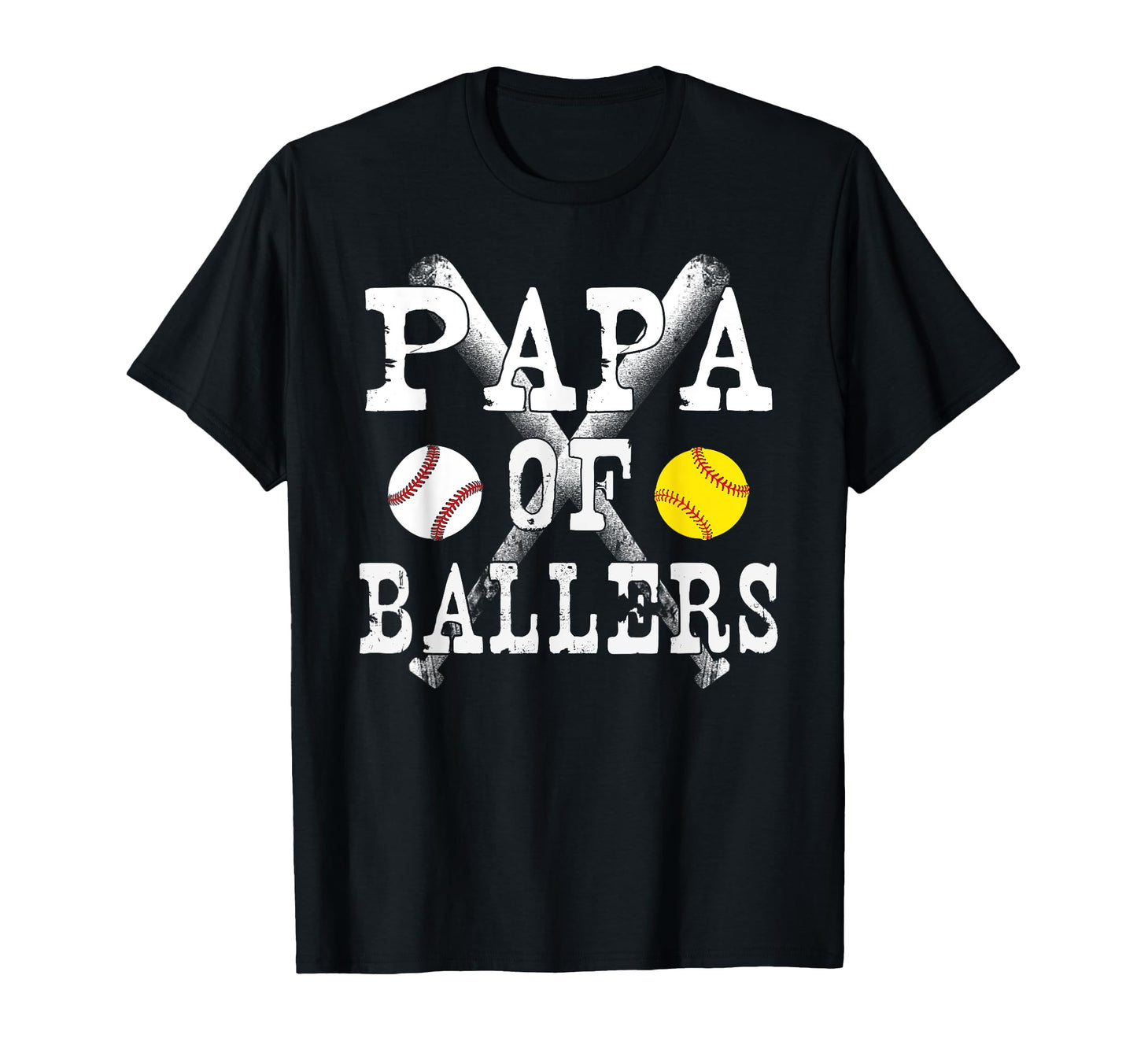Papa Ballers Funny Baseball Softball T-Shirt - Novelty Apparel Men Women - T-Shirt, Sweatshirt, Hoodie