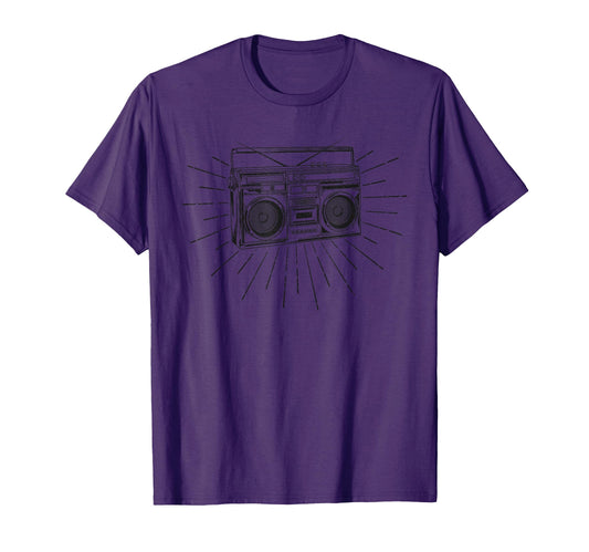 80S Boom Box Ghetto Blaster Radio Stack T-Shirt - Graphic Print Unisex - T-Shirt, Sweatshirt, Hoodie