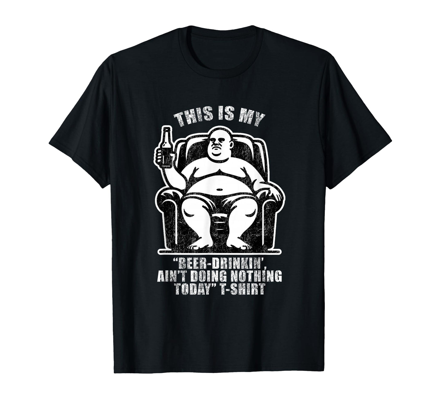 Bald Beer Drinking Couch Potato Dad T-Shirt - Custom Art Print Men Women - T-Shirt, Sweatshirt, Hoodie