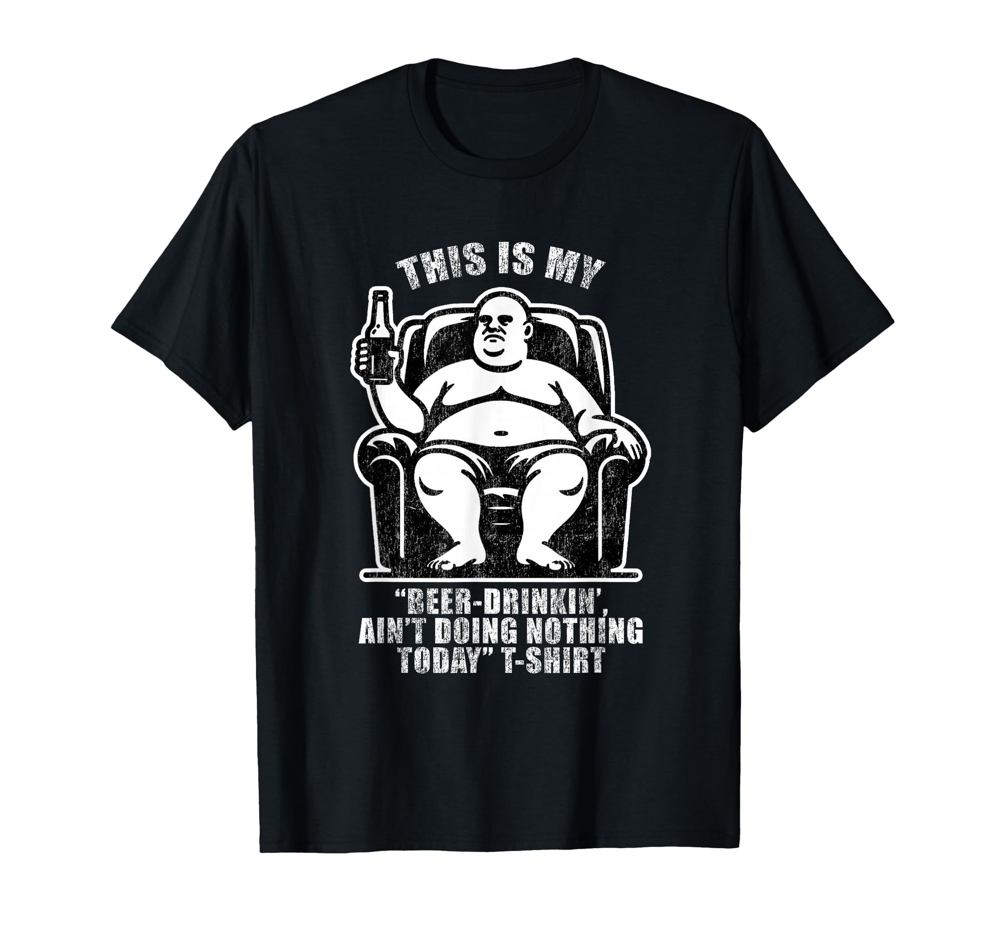 Bald Beer Drinking Couch Potato Dad T-Shirt - Custom Art Print Men Women - T-Shirt, Sweatshirt, Hoodie