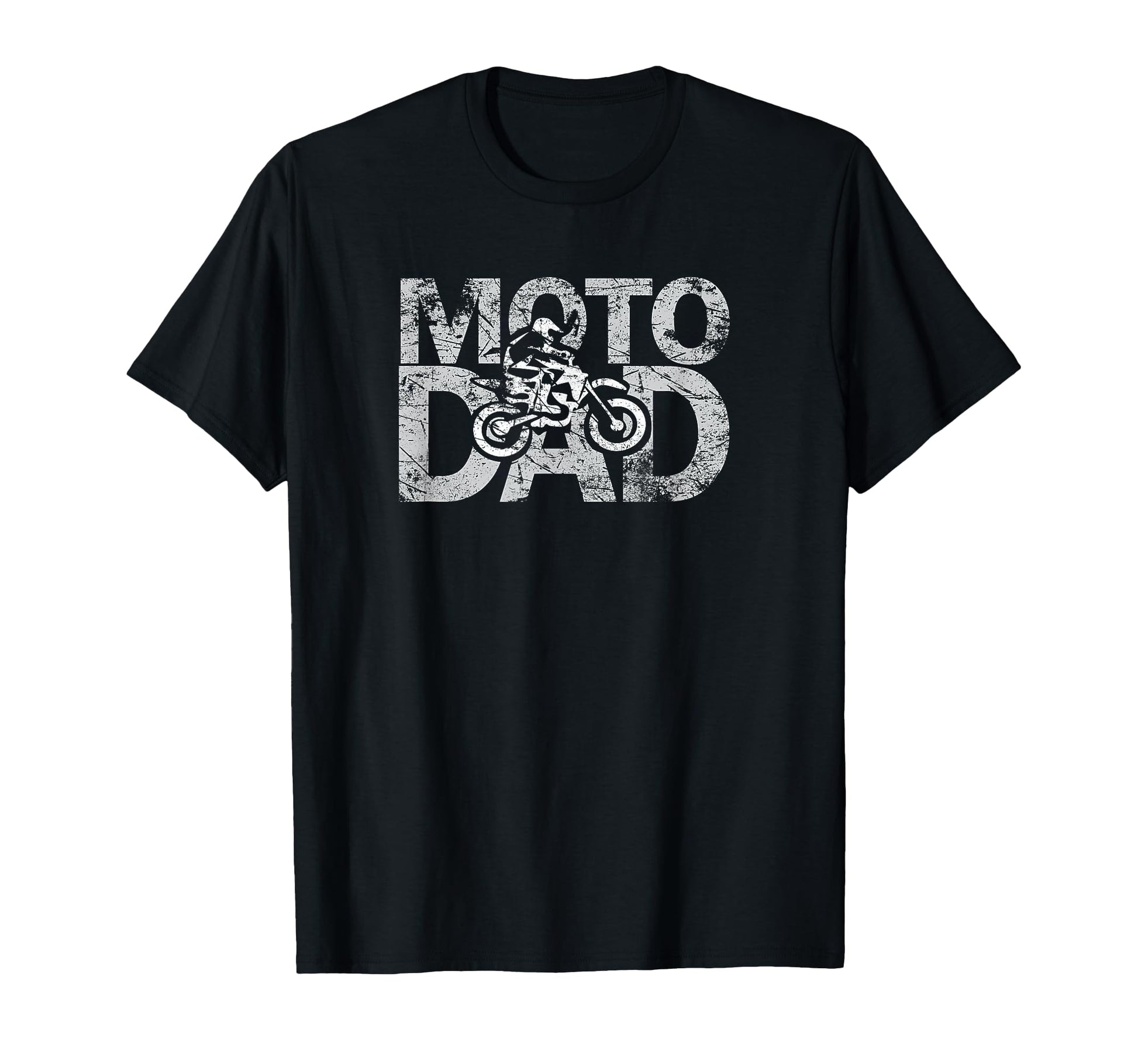 Moto Dad Dirt Bike Jersey Distressed T-Shirt - Graphic Print for Adults - T-Shirt, Sweatshirt, Hoodie