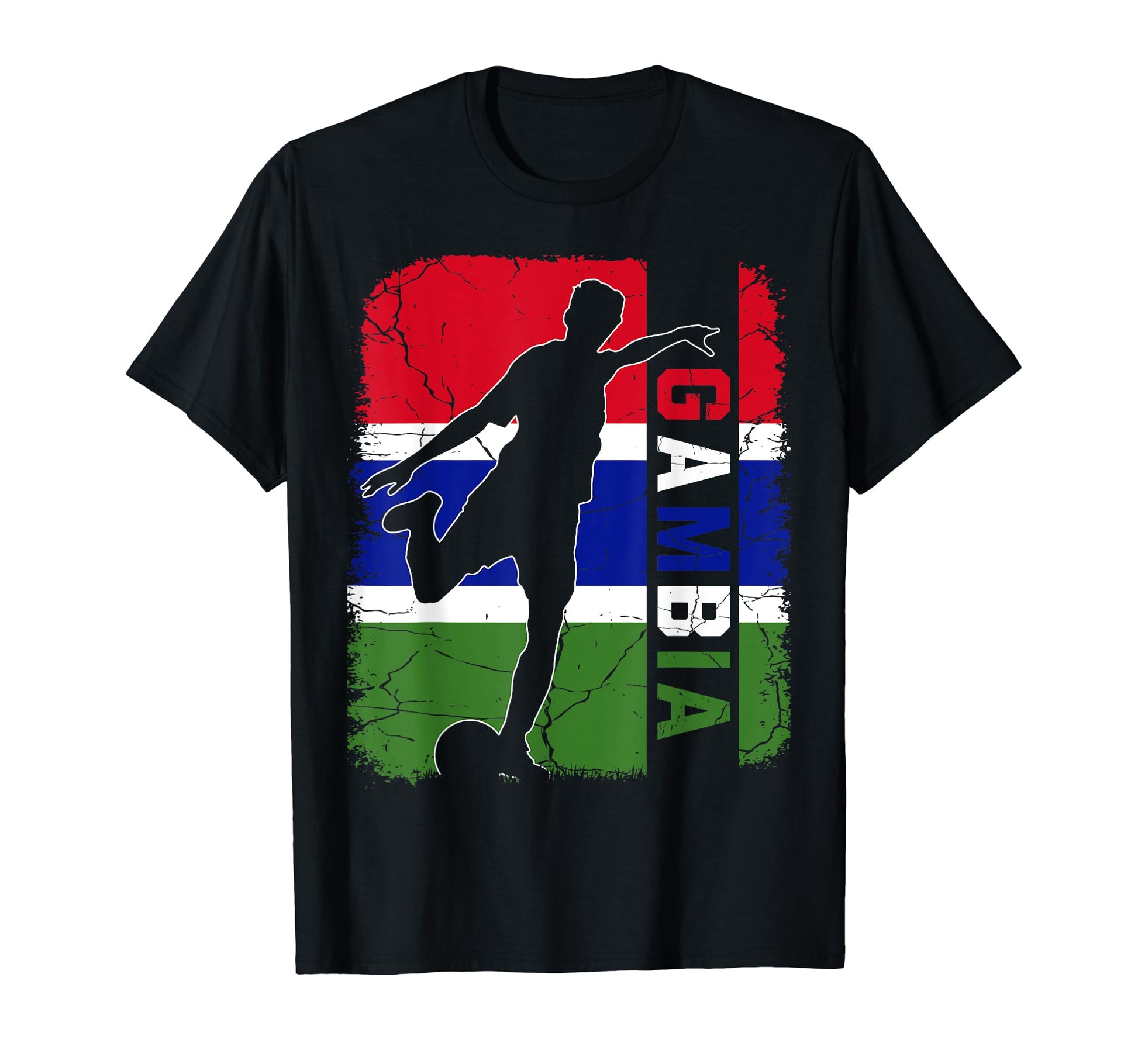 Gambia Soccer Team Gambia Flag T-Shirt - Fun Novelty Design for Adults - T-Shirt, Sweatshirt, Hoodie