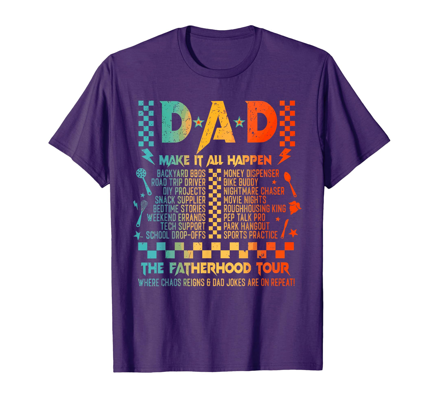 Dad Makes It All Happen Fatherhood T-Shirt - Minimalist Print Men Women - T-Shirt, Sweatshirt, Hoodie
