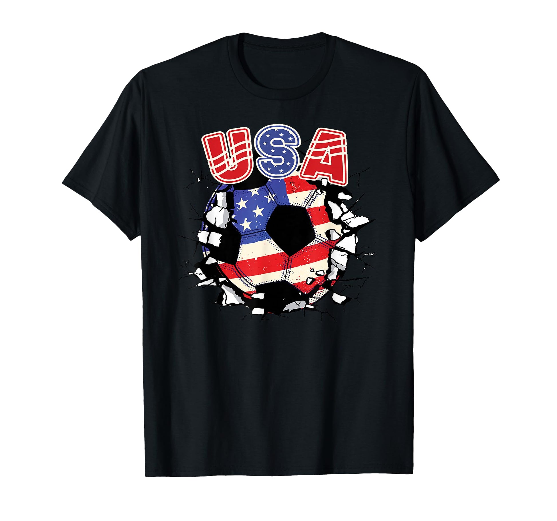 Patriotic American Flag Soccer Soccer T-Shirt - Streetwear Style Men Women - T-Shirt, Sweatshirt, Hoodie