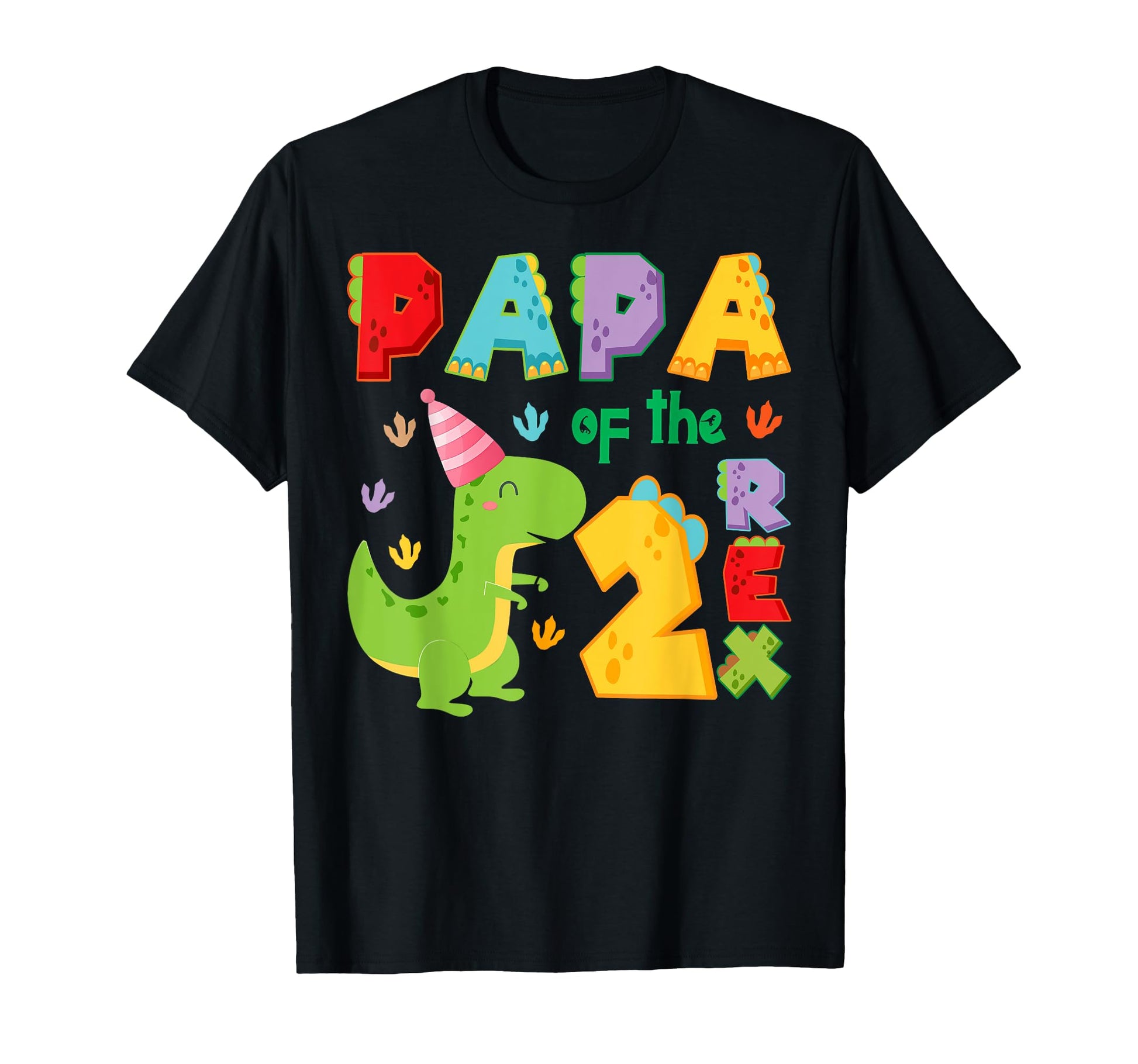 Papa Two Rex 2Nd Birthday Dinosaur T T-Shirt - Custom Art Print Men Women - T-Shirt, Sweatshirt, Hoodie