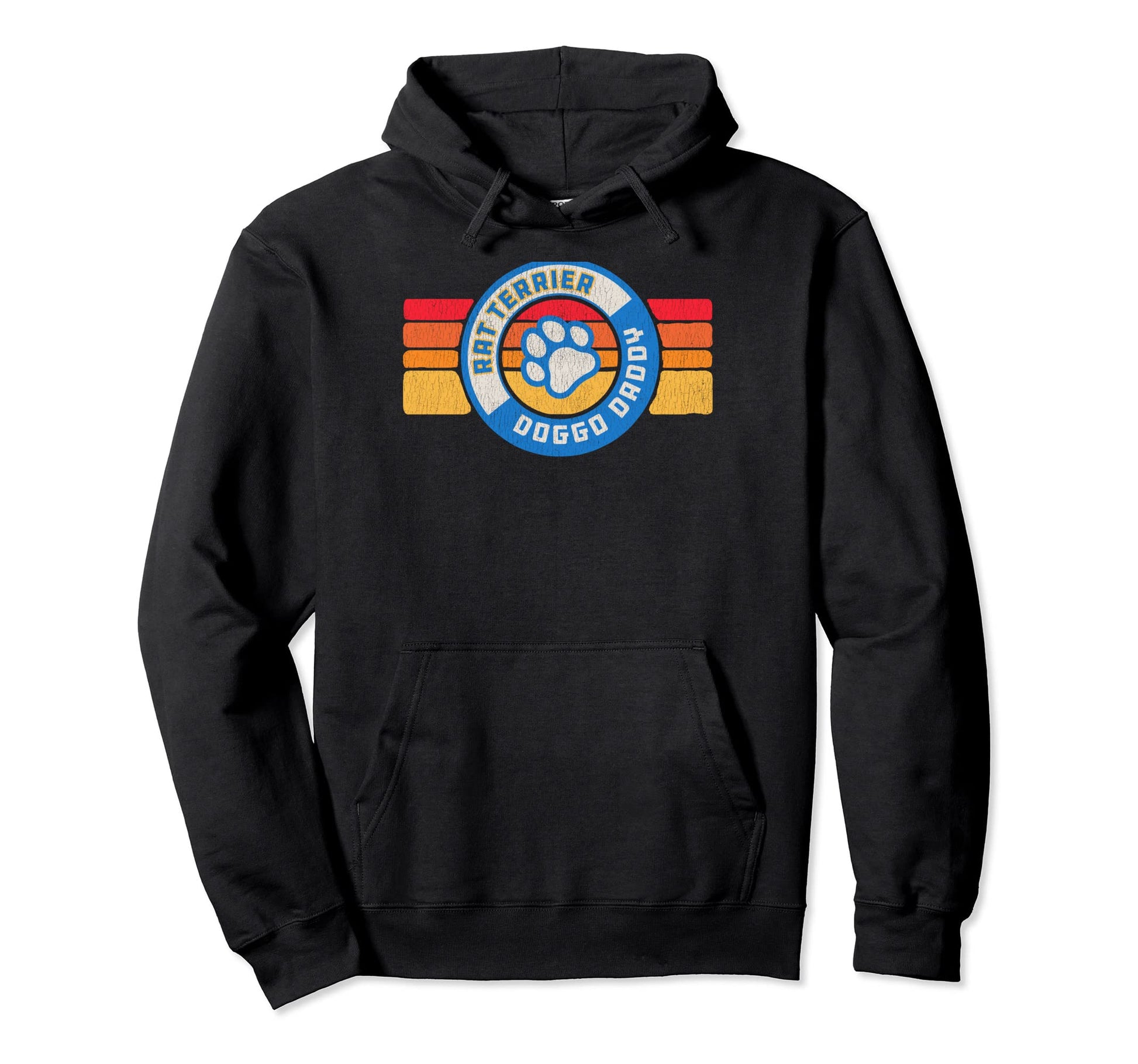 Rat Terrier Doggo Daddy 80S Dog Dad Hoodie - Minimalist Print Unisex - T-Shirt, Sweatshirt, Hoodie