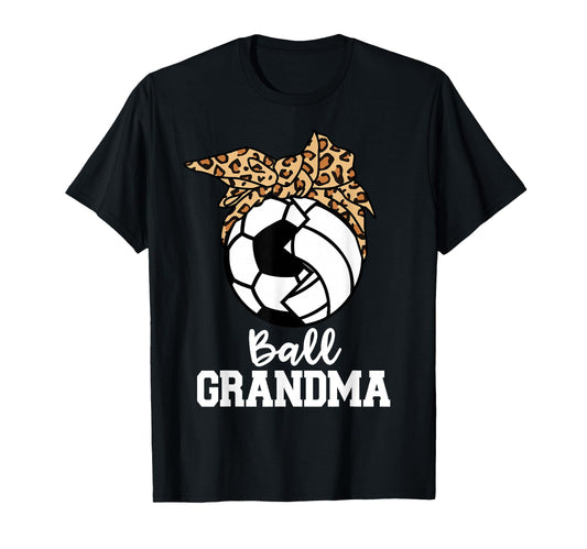 Ball Grandma Soccer Volleyball Leopard T-Shirt - Novelty Apparel Unisex - T-Shirt, Sweatshirt, Hoodie