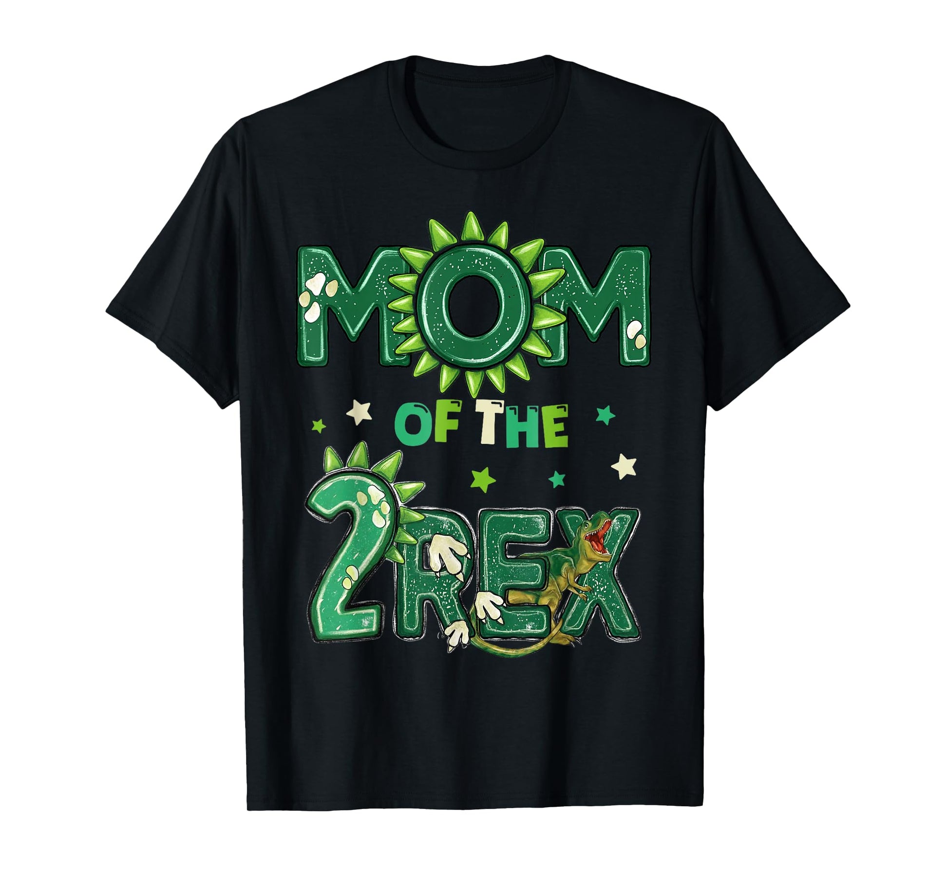 Mom Two Rex Birthday Dinosaur T-Shirt - Casual Everyday Wear for Adults - T-Shirt, Sweatshirt, Hoodie