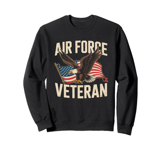 Air Force Veteran Us American Flag Sweatshirt - Novelty Apparel for Adults - T-Shirt, Sweatshirt, Hoodie