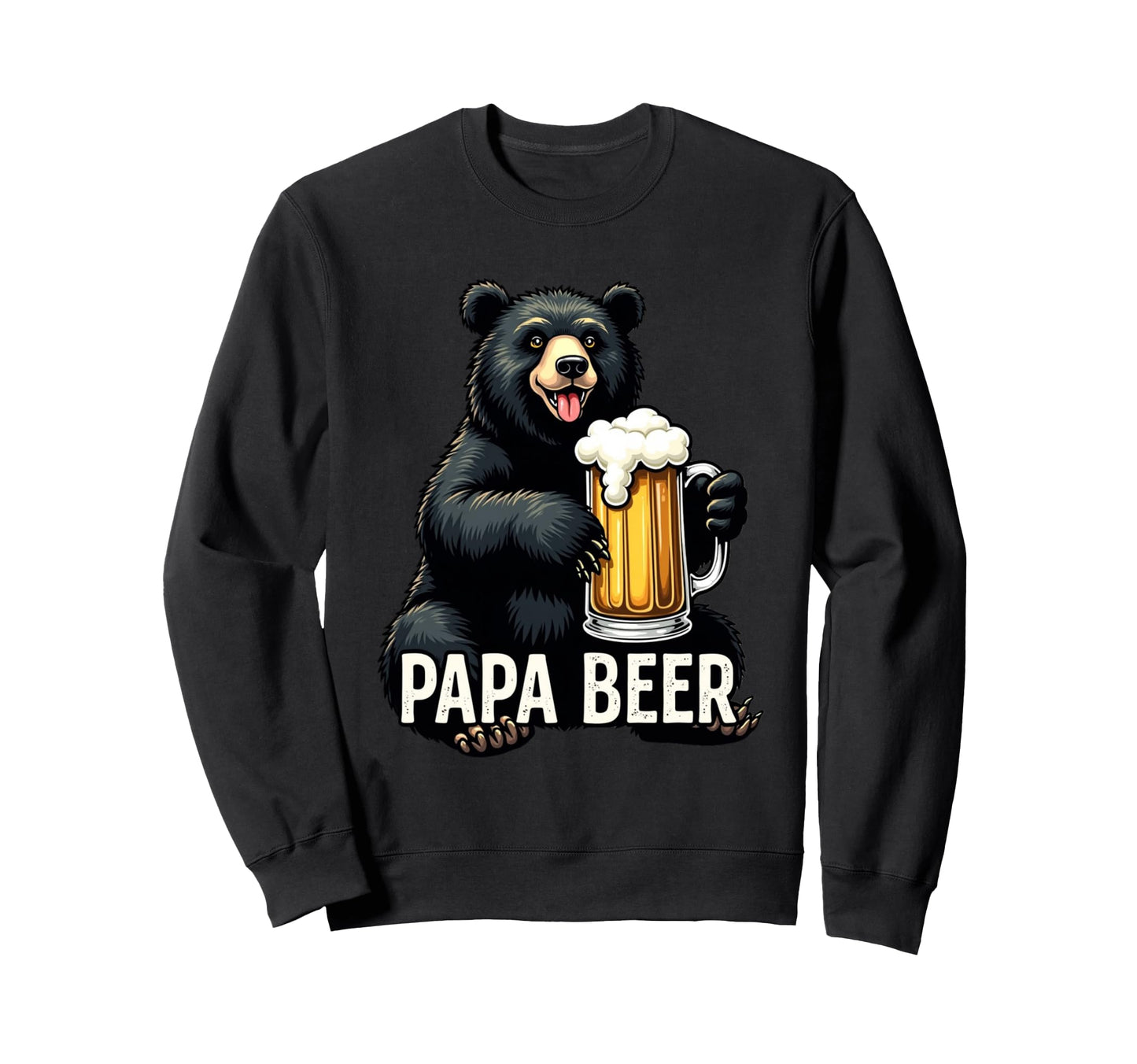 Papa Beer Bear And Beer Sweatshirt - Minimalist Print Men Women - T-Shirt, Sweatshirt, Hoodie