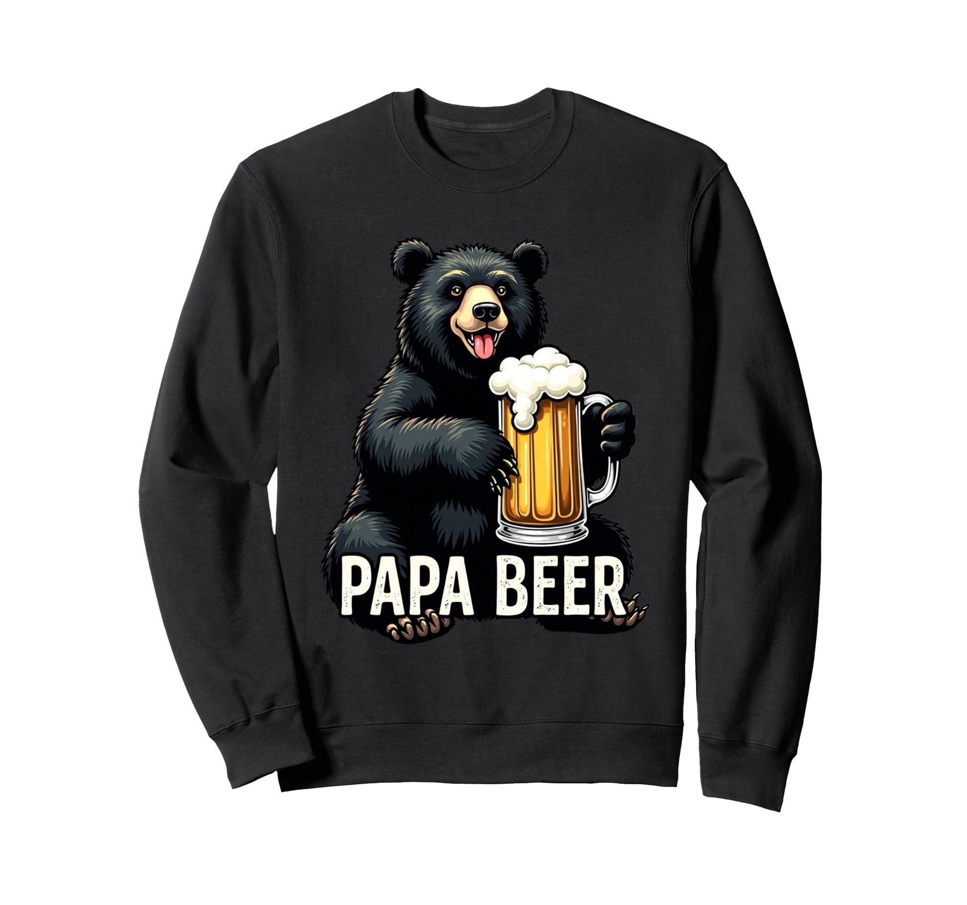 Papa Beer Bear And Beer Sweatshirt - Minimalist Print Men Women - T-Shirt, Sweatshirt, Hoodie