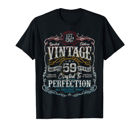 1967 59 Year Old 59Th Birthday T-Shirt - Aesthetic Graphic Unisex - T-Shirt, Sweatshirt, Hoodie