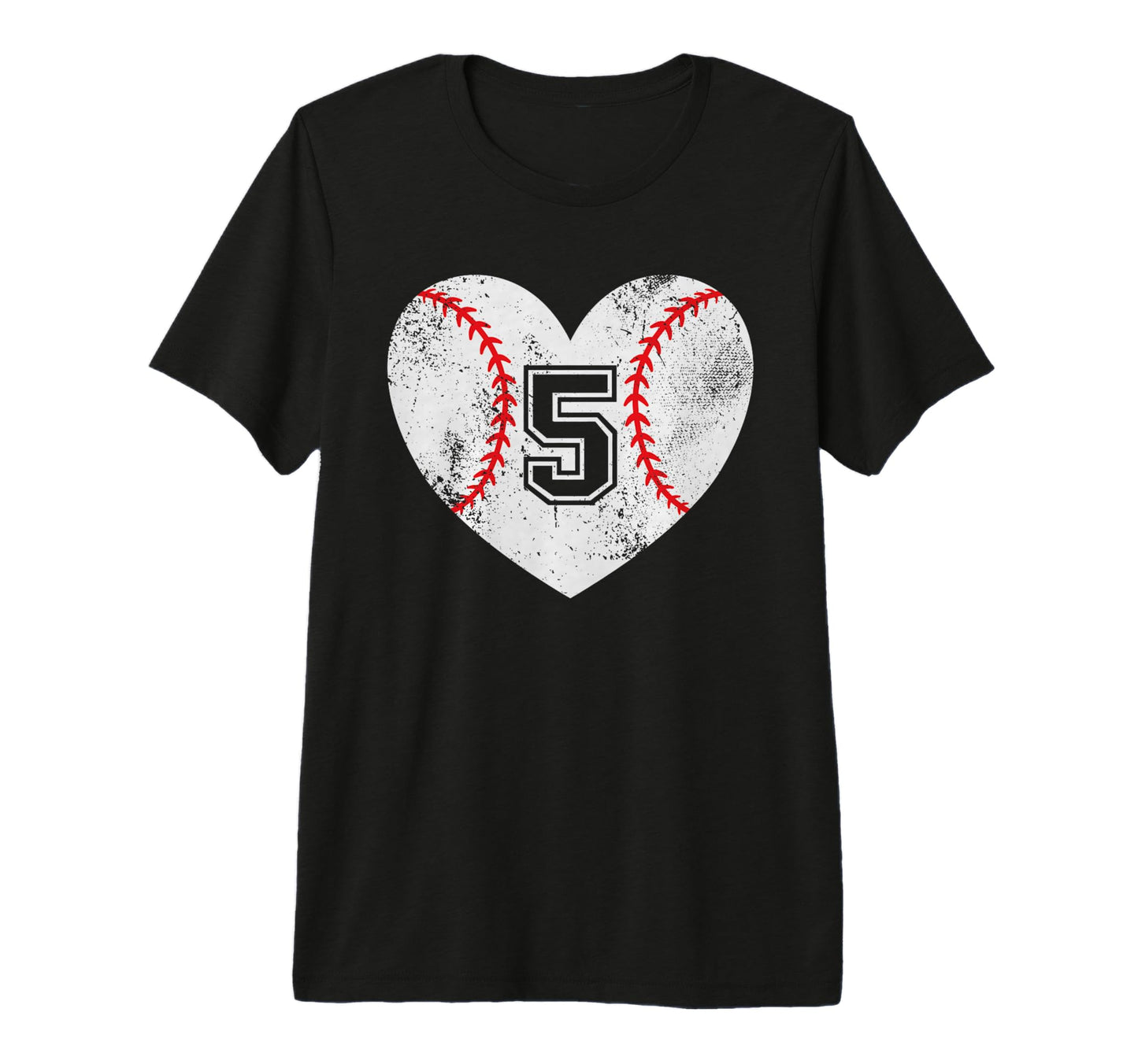 Baseball Heart Player 5 Baseball Mom T-Shirt - Casual Everyday Wear Unisex - T-Shirt, Sweatshirt, Hoodie