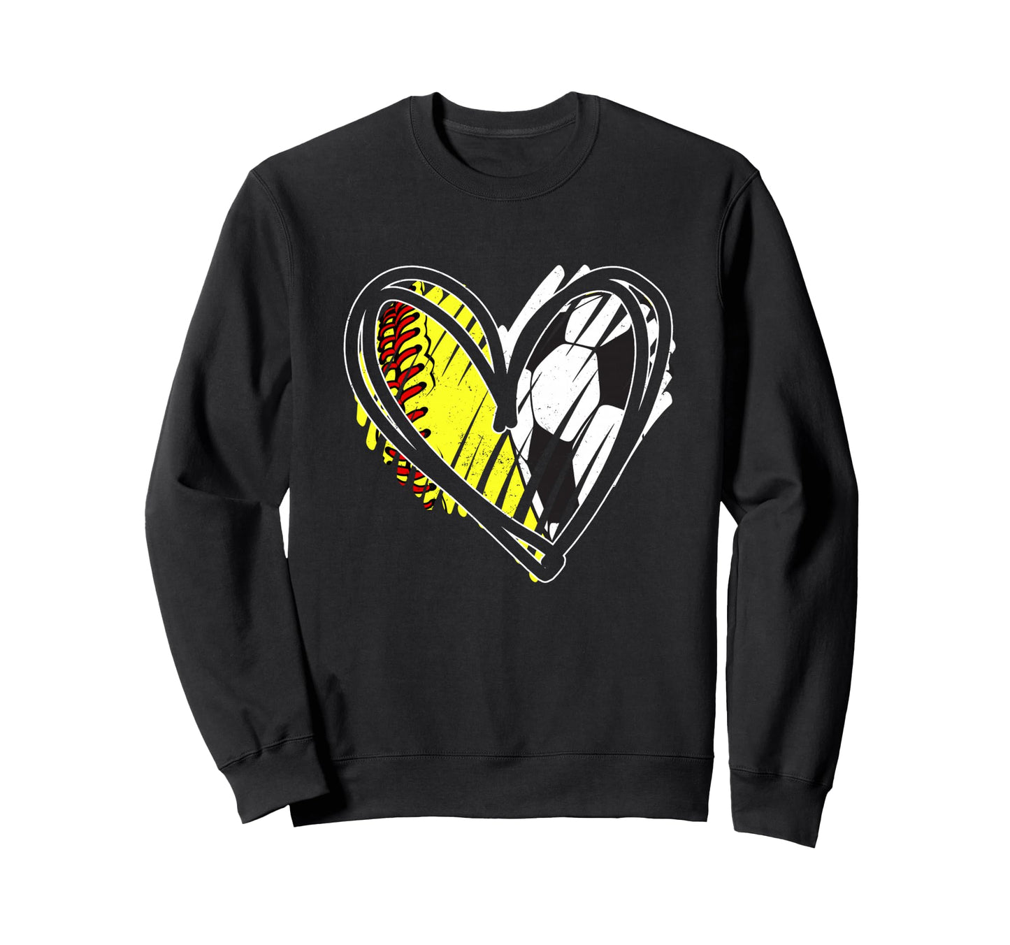 Softball Soccer Ball Heart Love Sweatshirt - Streetwear Style Men Women - T-Shirt, Sweatshirt, Hoodie
