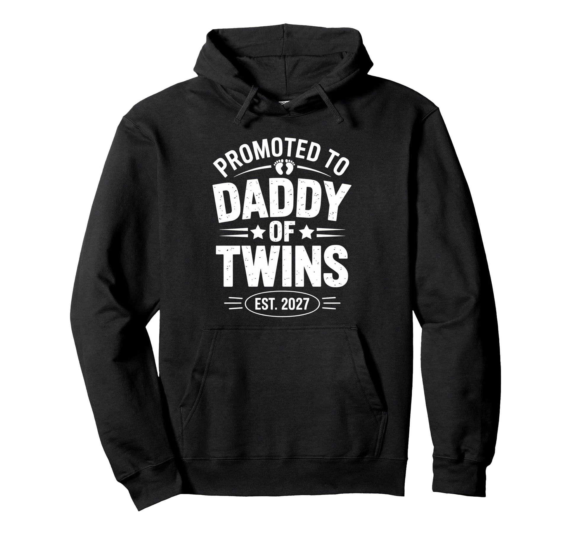 Promoted To Daddy Twins 2027 Dad Est 2027 Hoodie - Minimalist Print Unisex - T-Shirt, Sweatshirt, Hoodie