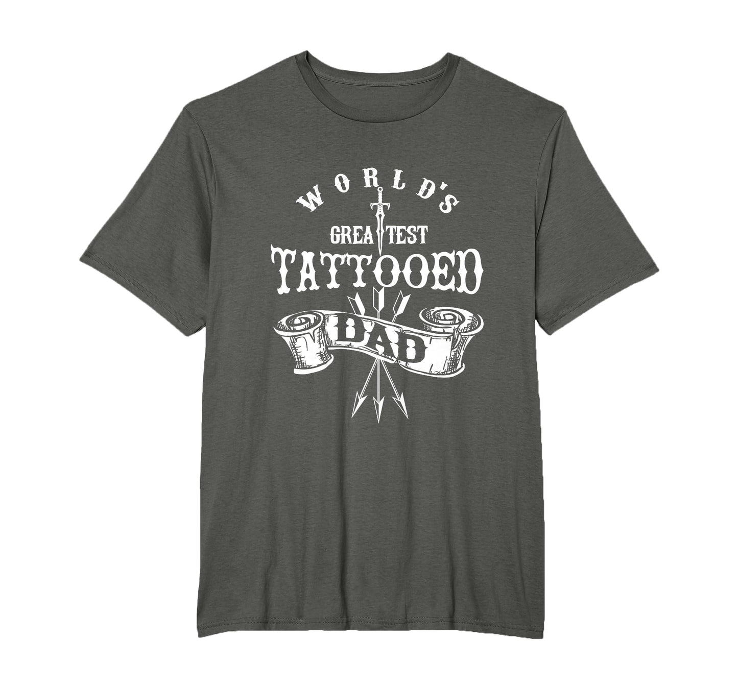 Worlds Greatest Tattooed Dad Funny T-Shirt - Fun Novelty Design Men Women - T-Shirt, Sweatshirt, Hoodie