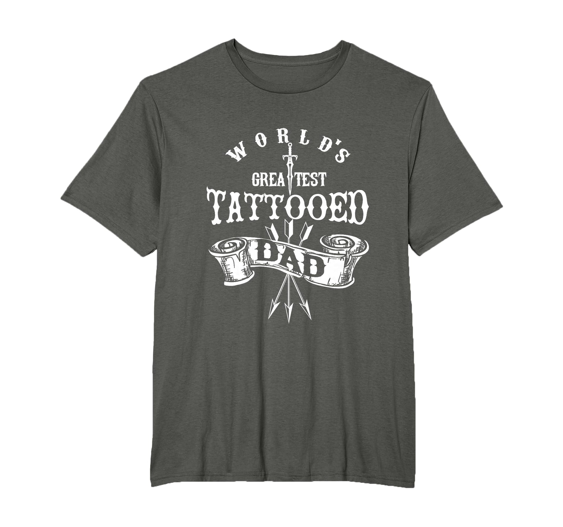 Worlds Greatest Tattooed Dad Funny T-Shirt - Fun Novelty Design Men Women - T-Shirt, Sweatshirt, Hoodie