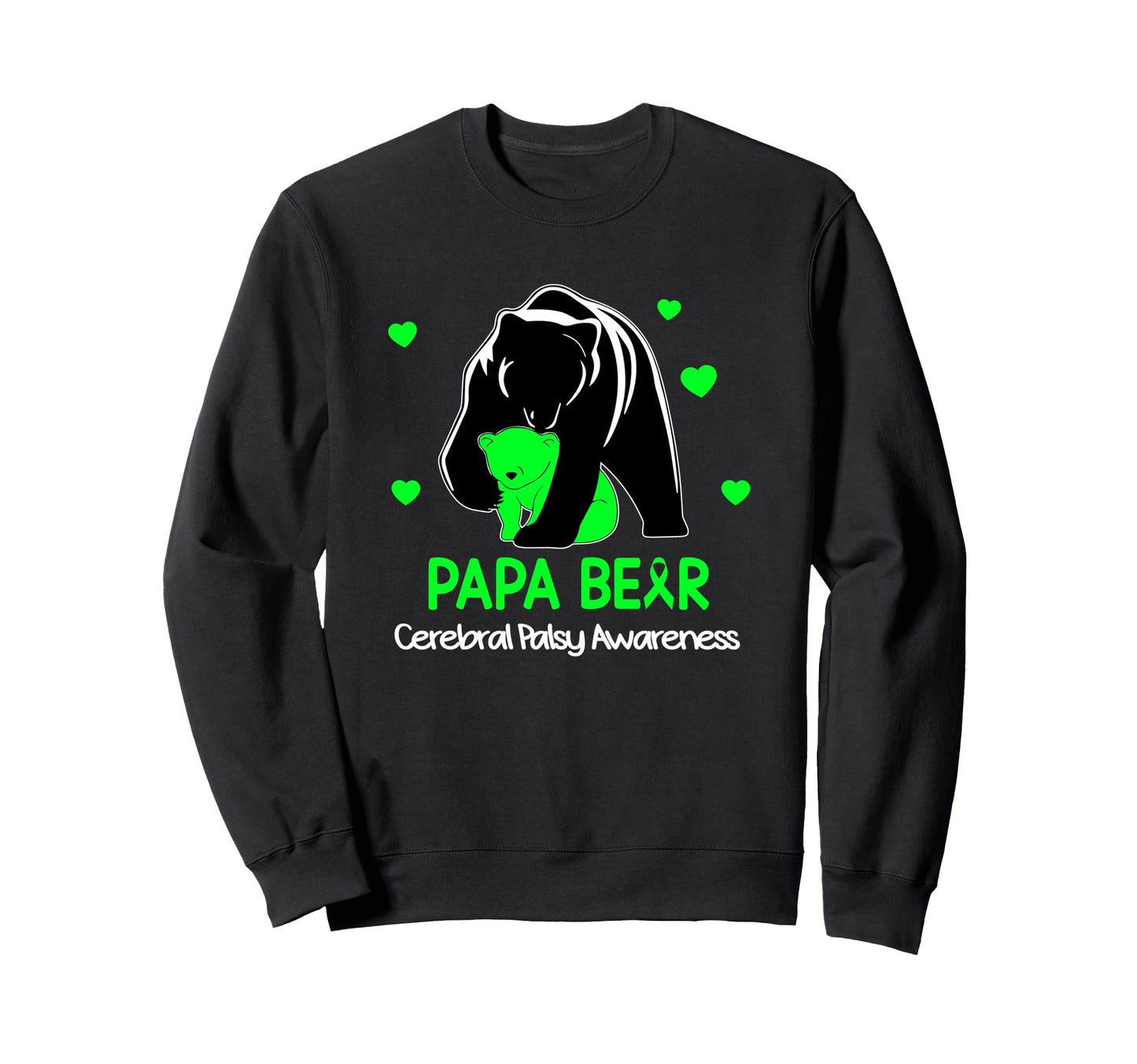 Papa Bear Cerebral Palsy Awareness Sweatshirt - Minimalist Print for Adults - T-Shirt, Sweatshirt, Hoodie