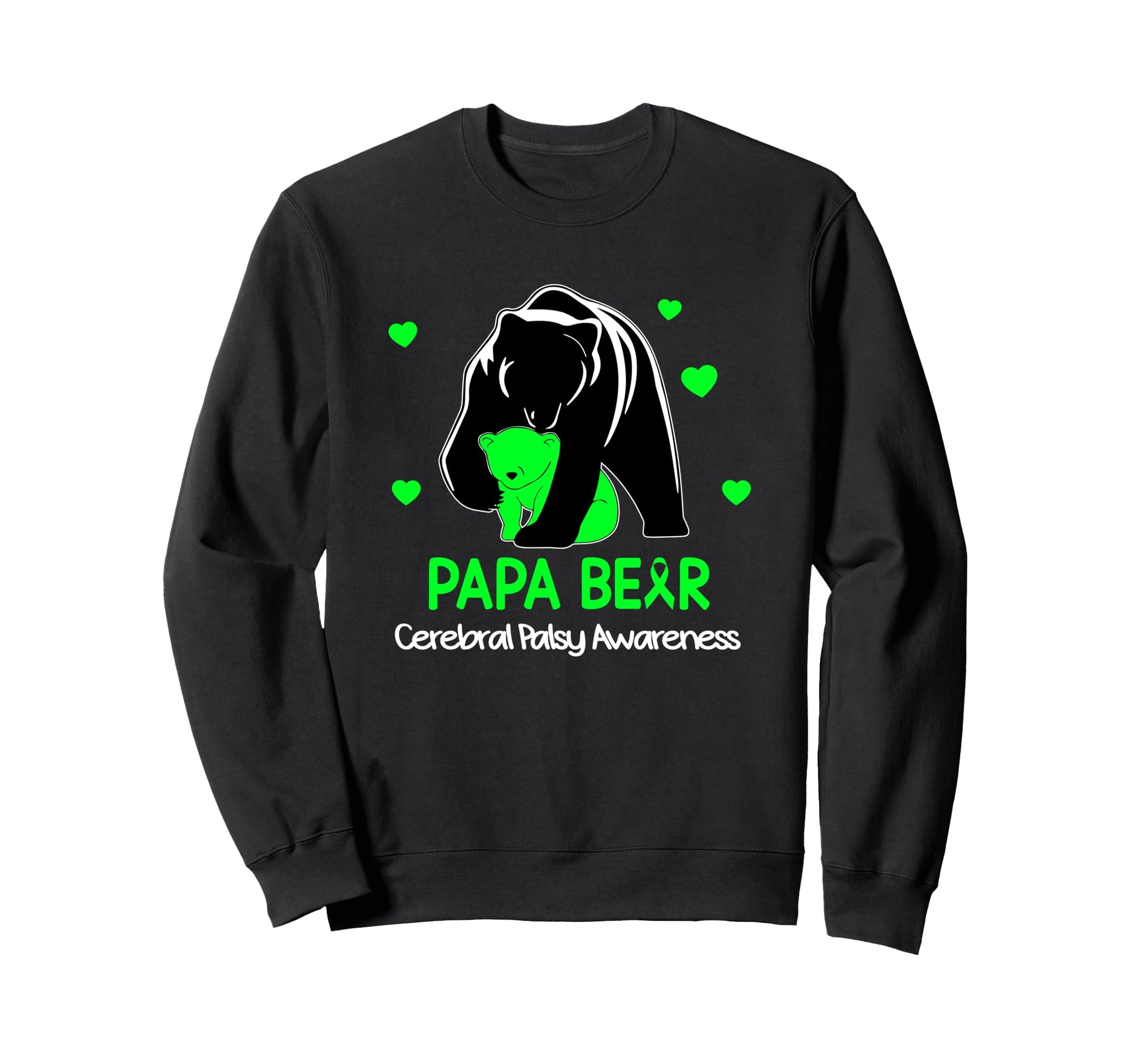 Papa Bear Cerebral Palsy Awareness Sweatshirt - Minimalist Print for Adults - T-Shirt, Sweatshirt, Hoodie