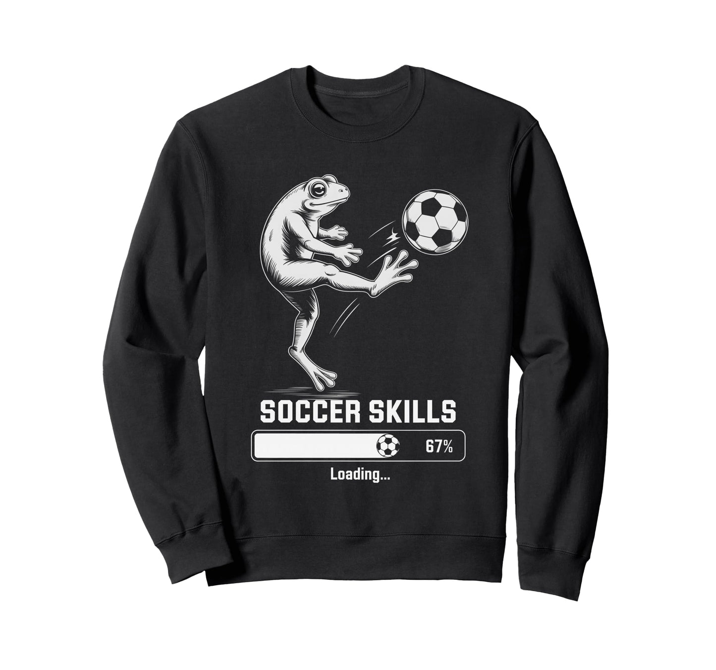 Kawaii Frog Soccer Skills Sweatshirt - Fun Novelty Design for Adults - T-Shirt, Sweatshirt, Hoodie