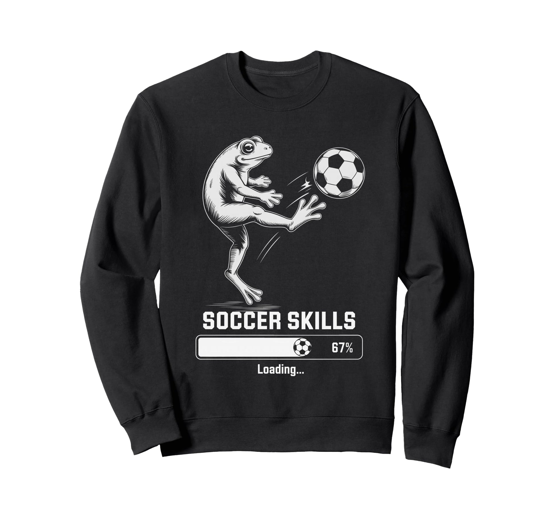 Kawaii Frog Soccer Skills Sweatshirt - Fun Novelty Design for Adults - T-Shirt, Sweatshirt, Hoodie