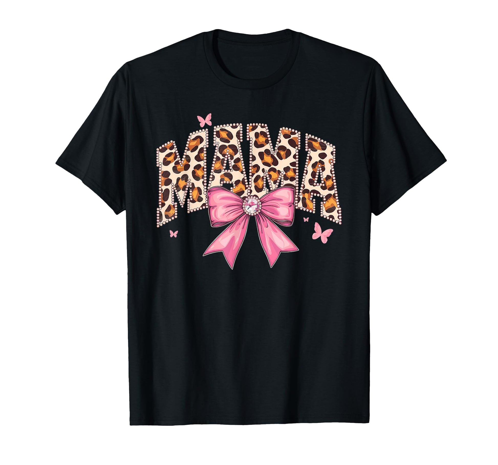 Mama Bow Leopard Floral Family Matching T-Shirt - Custom Art Print Unisex - T-Shirt, Sweatshirt, Hoodie