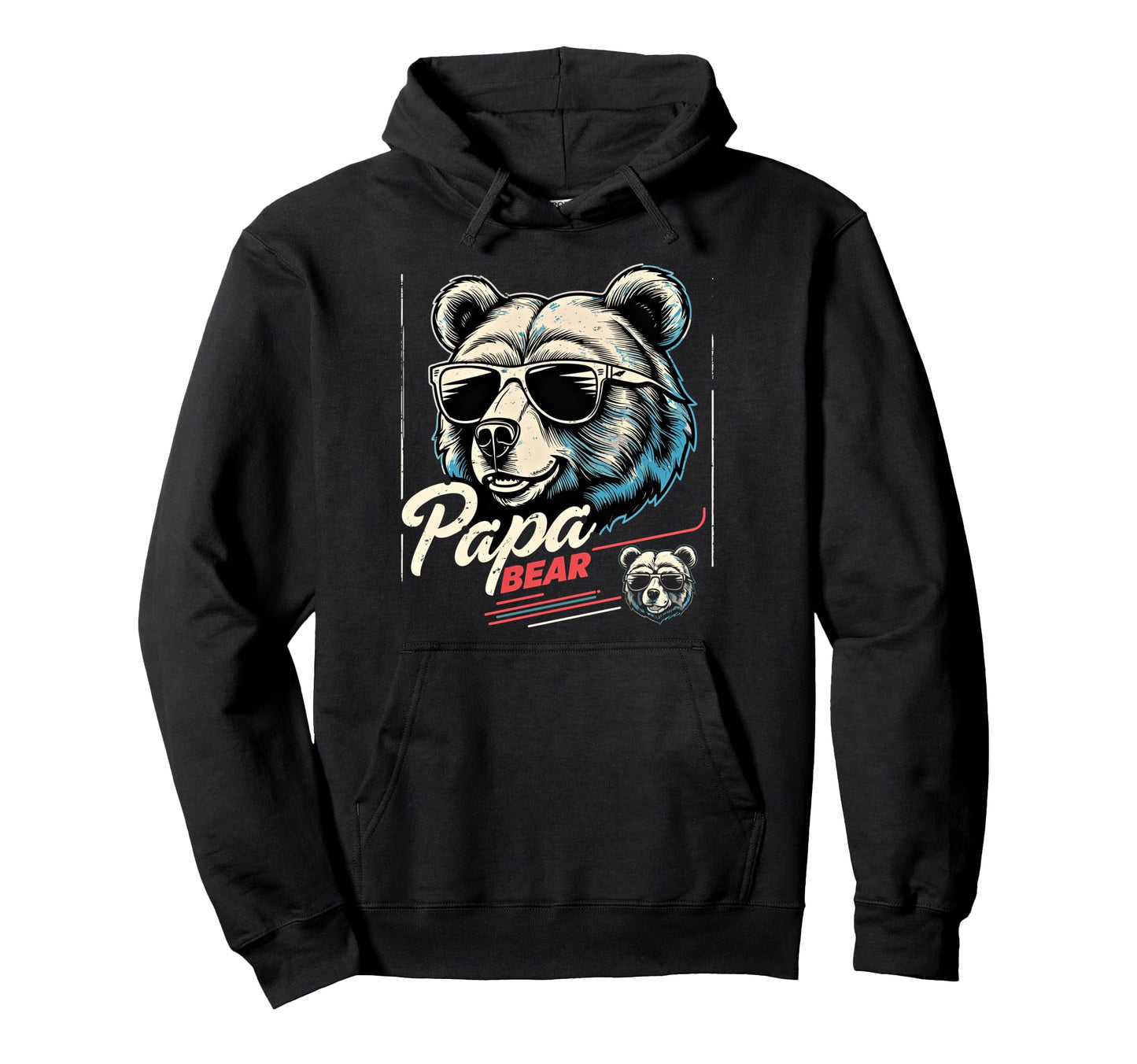 Papa Bear Husband Father Family Fathers Hoodie - Trendy Graphic Men Women - T-Shirt, Sweatshirt, Hoodie
