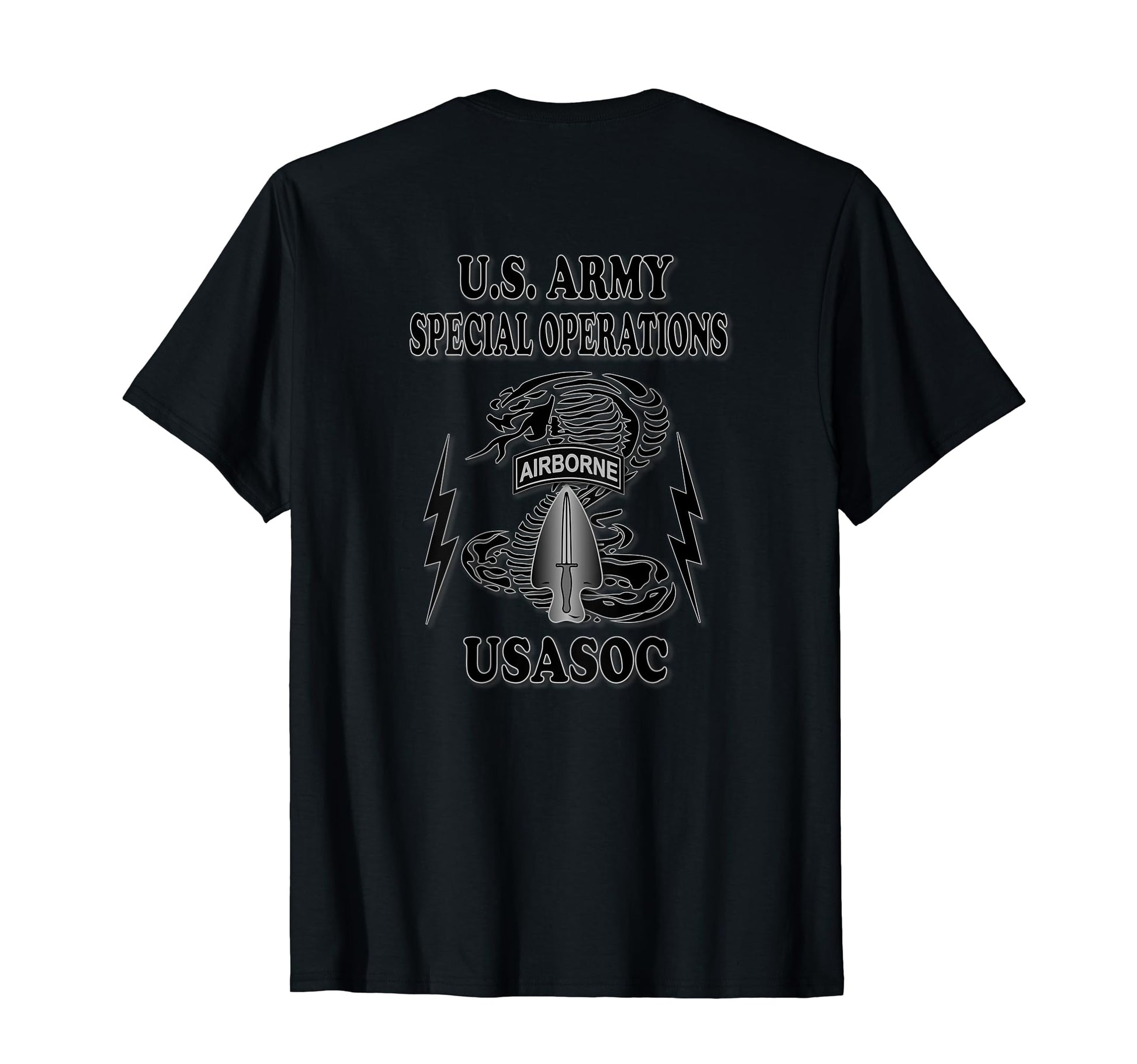 U S Army Special Operations Usasoc Back T-Shirt - Graphic Print for Adults - T-Shirt, Sweatshirt, Hoodie