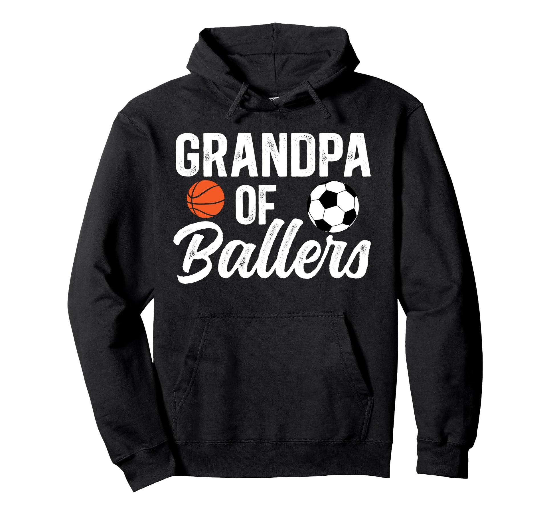 Grandpa Ballers Basketball Soccer Hoodie - Trendy Graphic for Adults - T-Shirt, Sweatshirt, Hoodie