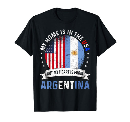 Argentinian American Patriot Heart T-Shirt - Fun Novelty Design Men Women - T-Shirt, Sweatshirt, Hoodie