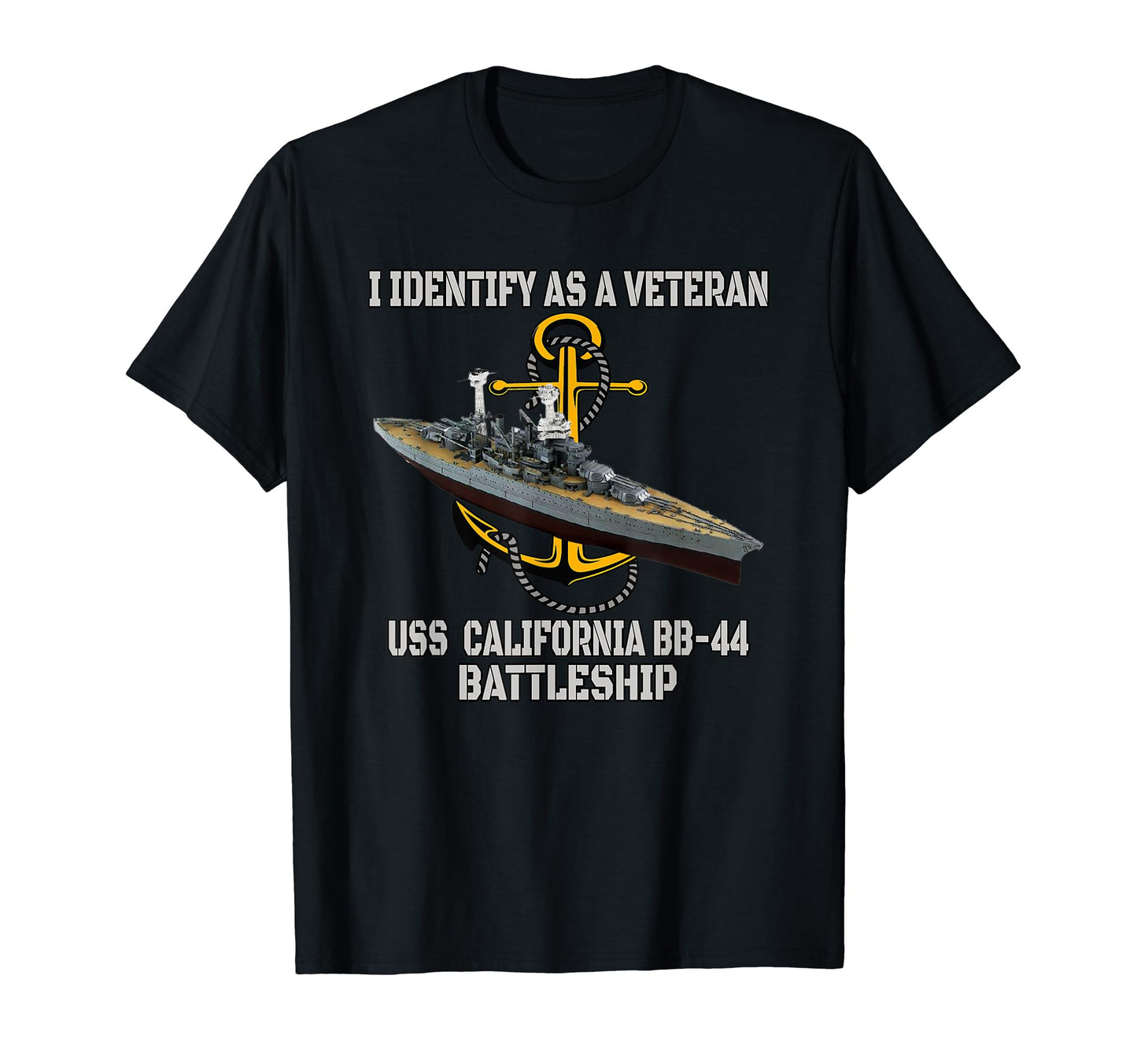 Warship Uss California Bb 44 Battleship T-Shirt - Graphic Print Men Women - T-Shirt, Sweatshirt, Hoodie