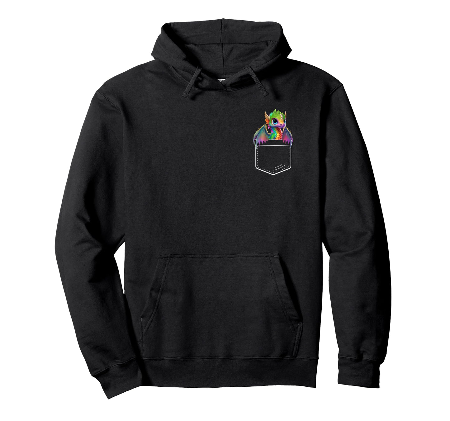 Dragon Pocket Detail Teen Hoodie - Unique Graphic Men Women - T-Shirt, Sweatshirt, Hoodie