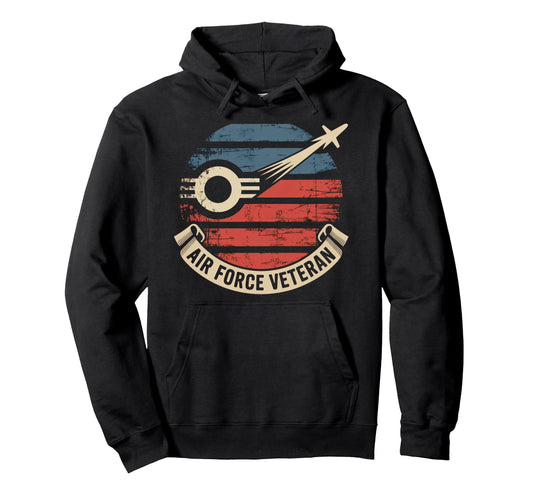 Air Force Veteran Us American Flag Hoodie - Fun Novelty Design for Adults - T-Shirt, Sweatshirt, Hoodie
