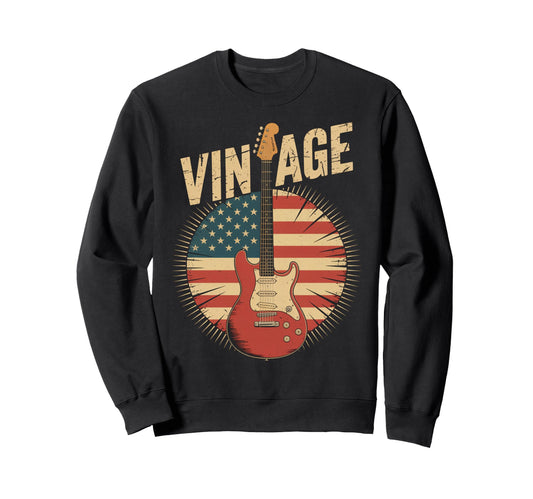 American Flag Guitar Player Sweatshirt - Streetwear Style Men Women - T-Shirt, Sweatshirt, Hoodie