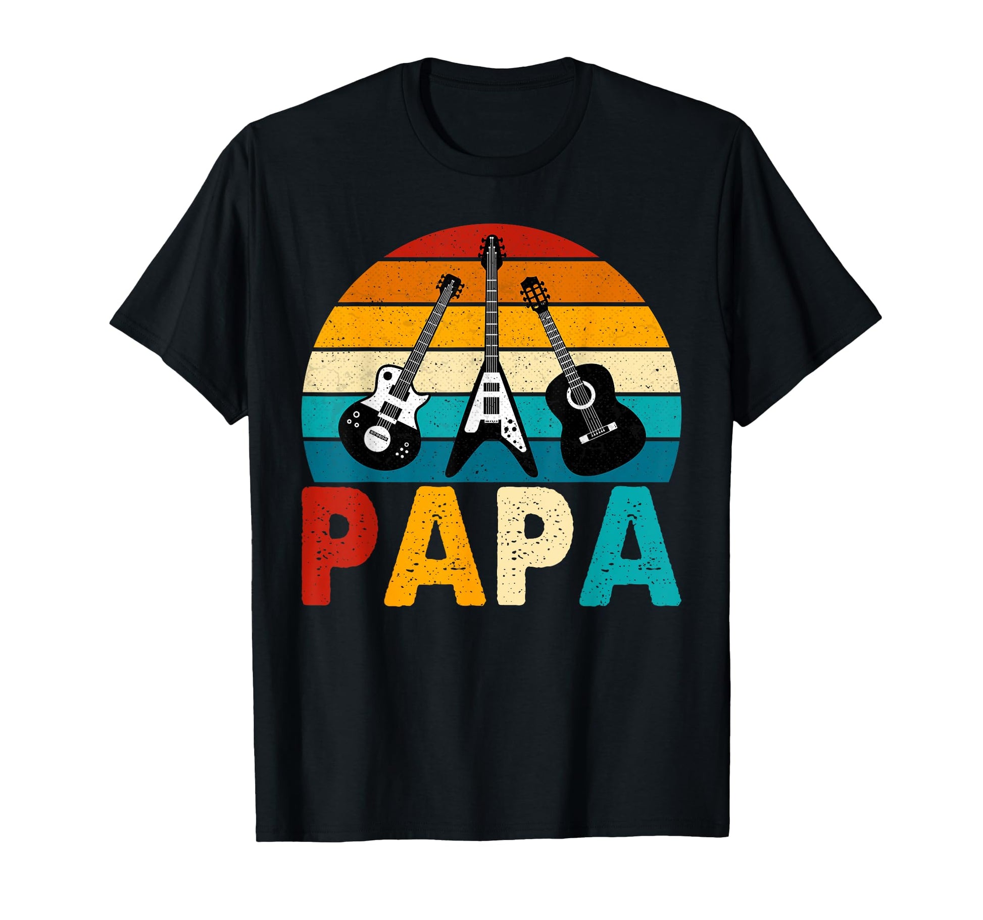 Mens Guitarist Papa Fathers Day T-Shirt - Minimalist Print for Adults - T-Shirt, Sweatshirt, Hoodie