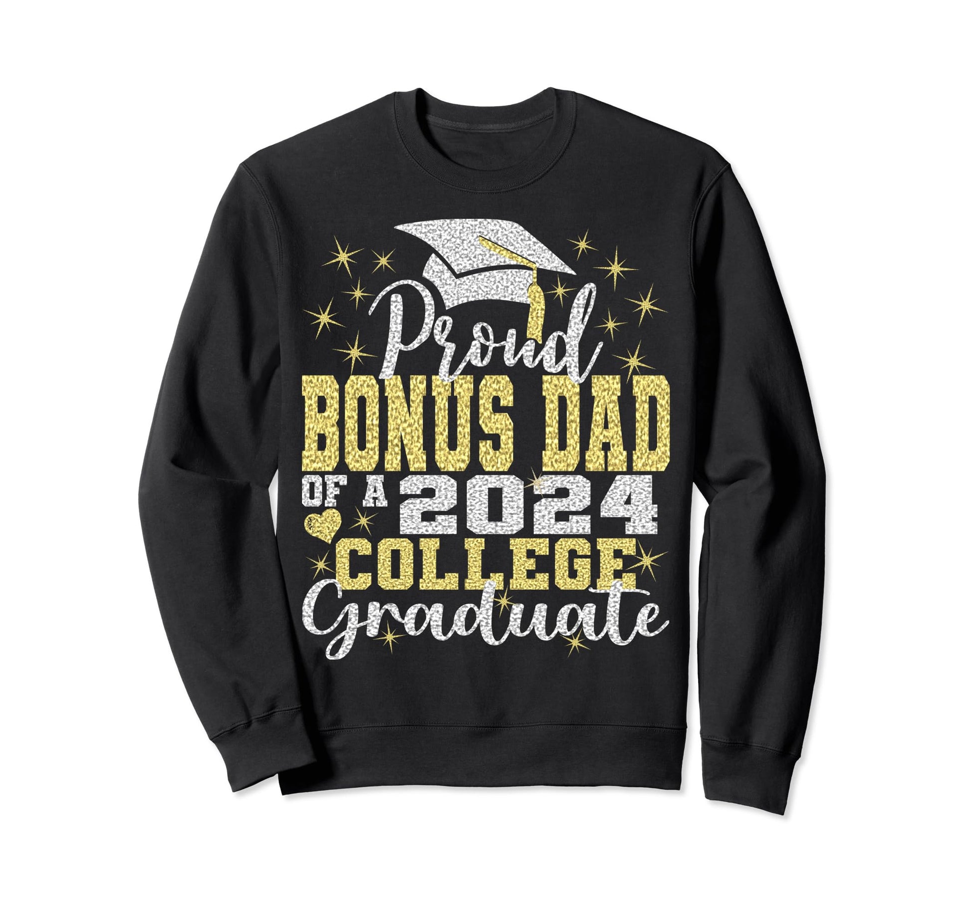 Proud Bonus Dad 2024 College Graduate Sweatshirt - Minimalist Print Unisex - T-Shirt, Sweatshirt, Hoodie