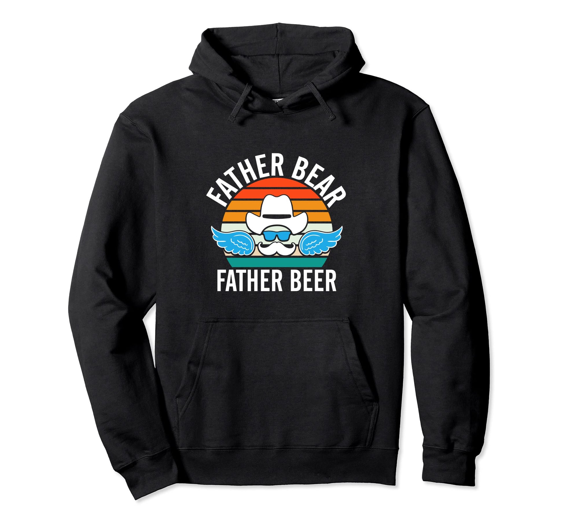 Father Bear Father Beer Dad Drinking Daddy Hoodie - Graphic Print Unisex - T-Shirt, Sweatshirt, Hoodie