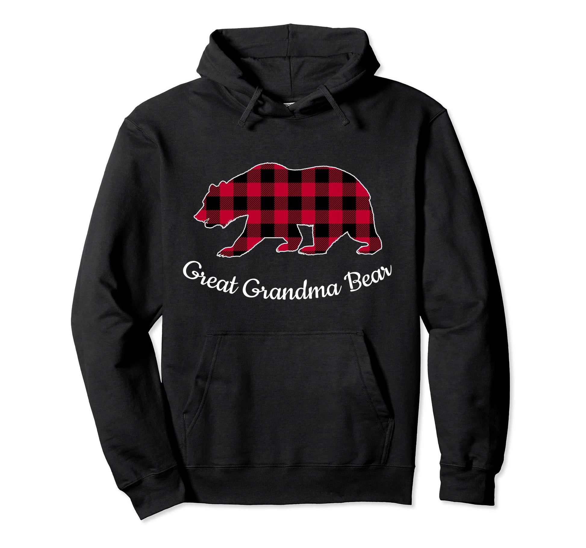 Great Grandma Bear Pajama Red Buffalo Hoodie - Casual Everyday Wear Unisex - T-Shirt, Sweatshirt, Hoodie