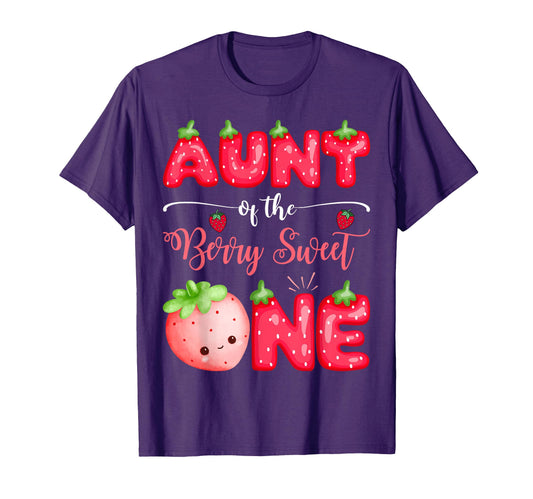 Aunt Berry Sweet One First Bday T-Shirt - Trendy Graphic Men Women - T-Shirt, Sweatshirt, Hoodie