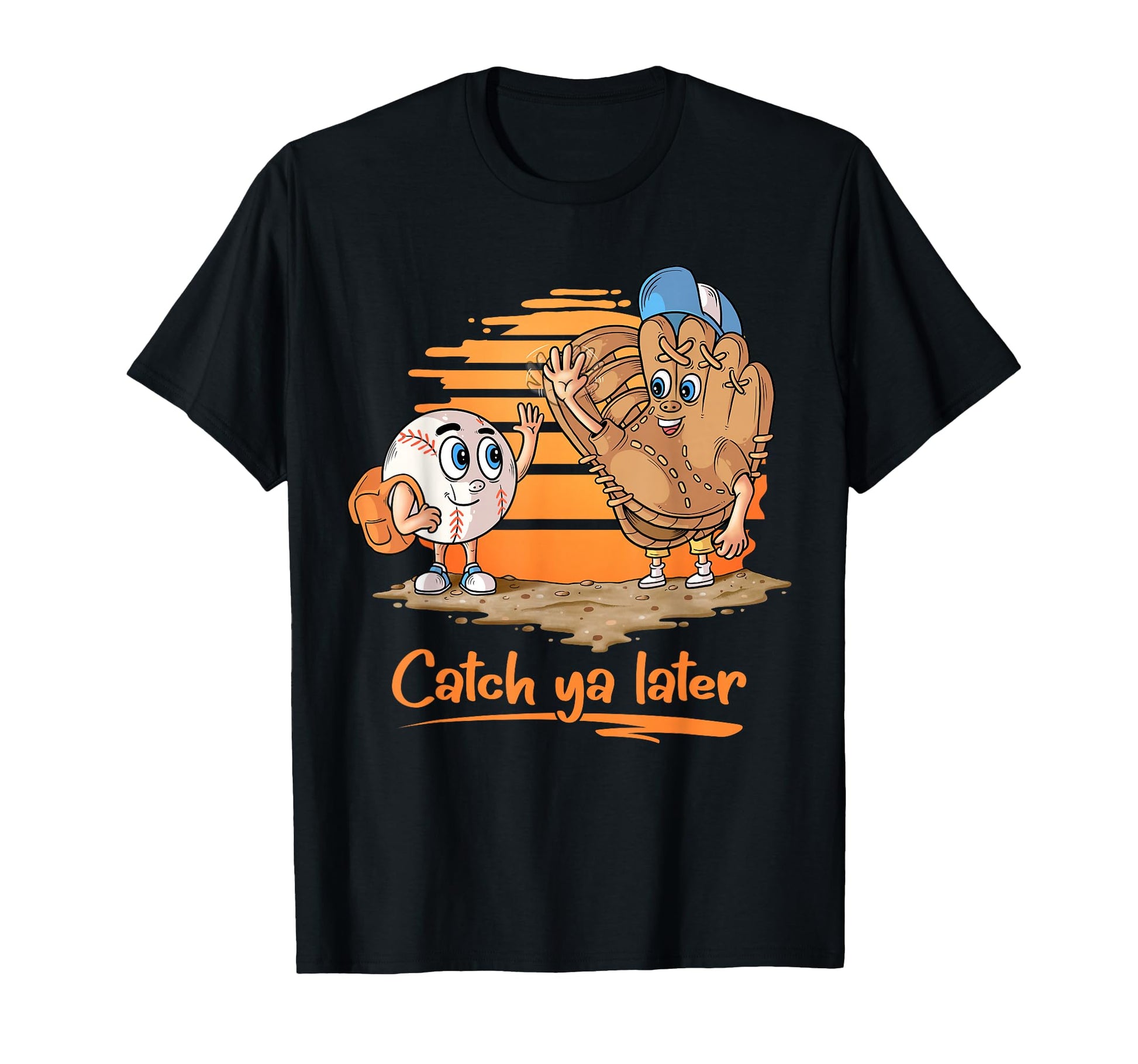 Catch Ya Later Cartoon Baseball T-Shirt - Aesthetic Graphic Men Women - T-Shirt, Sweatshirt, Hoodie