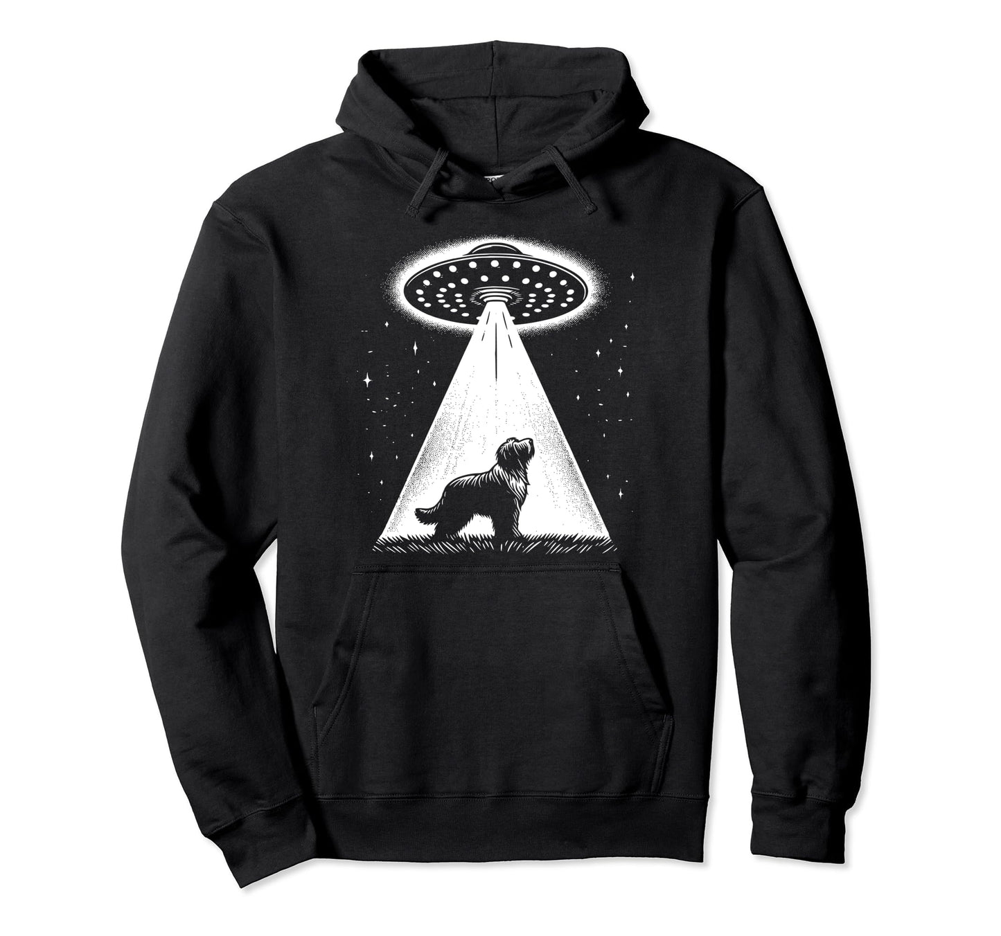 Bearded Collie Mom Dad Dog Funny Alien Hoodie - Minimalist Print Men Women - T-Shirt, Sweatshirt, Hoodie