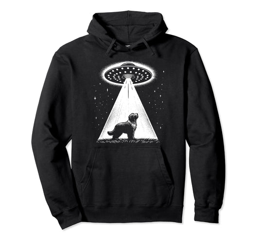 Bearded Collie Mom Dad Dog Funny Alien Hoodie - Minimalist Print Men Women - T-Shirt, Sweatshirt, Hoodie