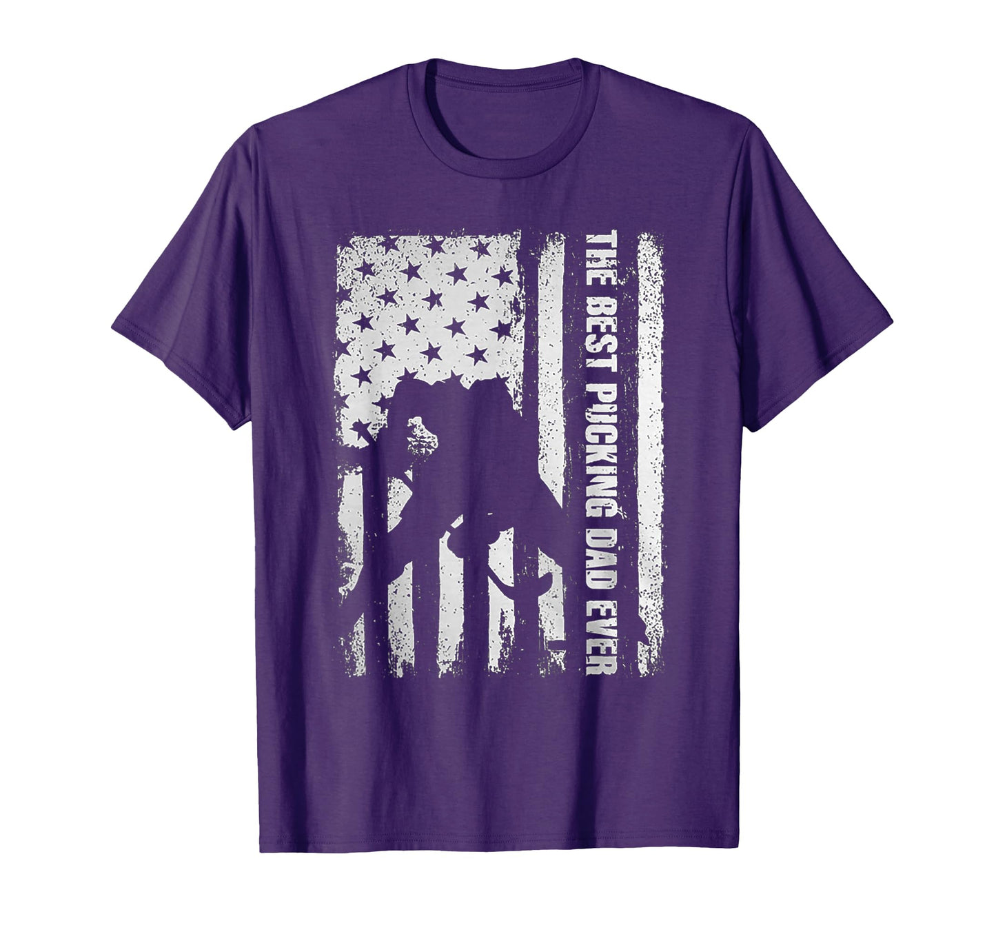 Best Pucking Dad Ever Flag Hockey T-Shirt - Fun Novelty Design Men Women - T-Shirt, Sweatshirt, Hoodie