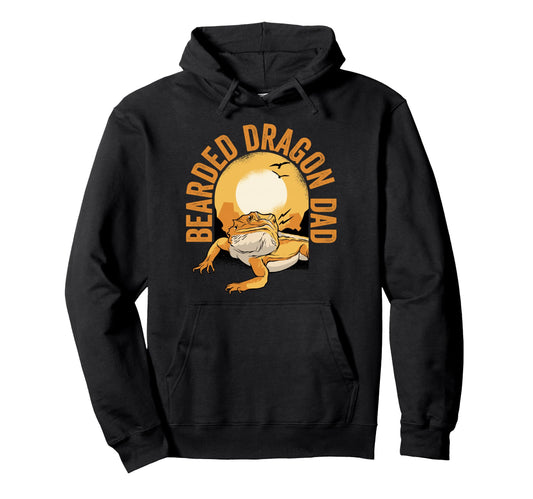 Bearded Dragon Dad Reptile Pet Lizard Hoodie - Custom Art Print Men Women - T-Shirt, Sweatshirt, Hoodie