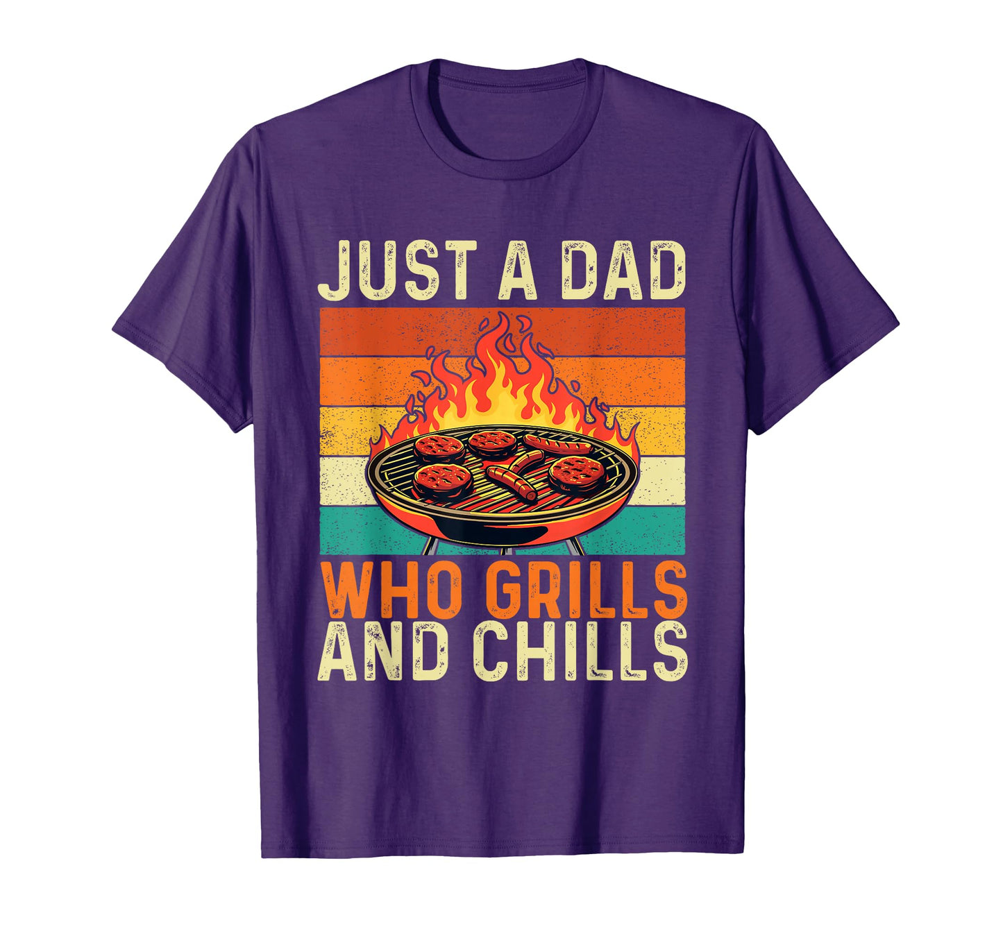 Just Dad Who Grills And Chills T-Shirt - Custom Art Print for Adults - T-Shirt, Sweatshirt, Hoodie