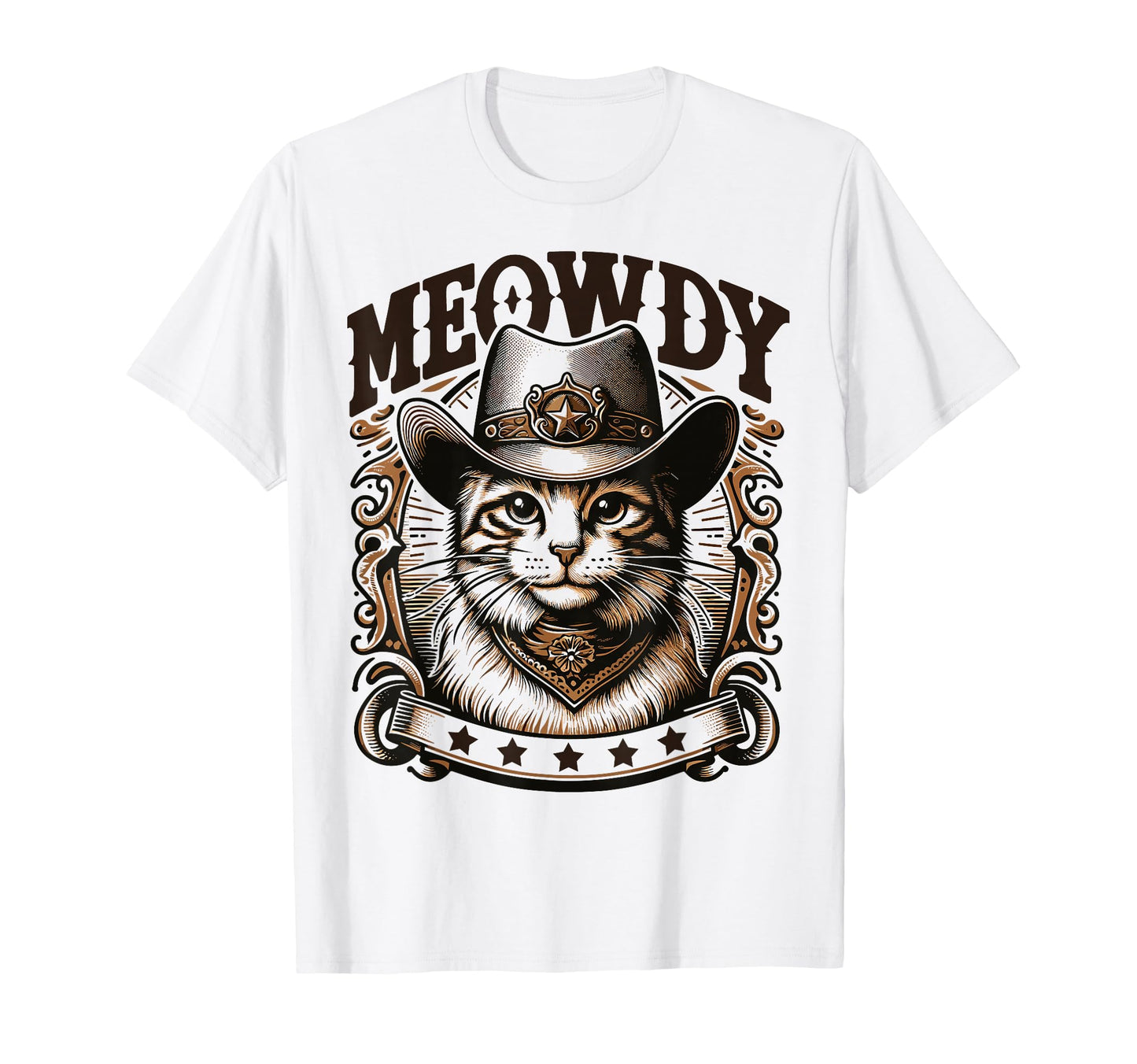 Meowdy Funny Cat Wearing Cowboy Hat T-Shirt - Trendy Graphic Men Women - T-Shirt, Sweatshirt, Hoodie