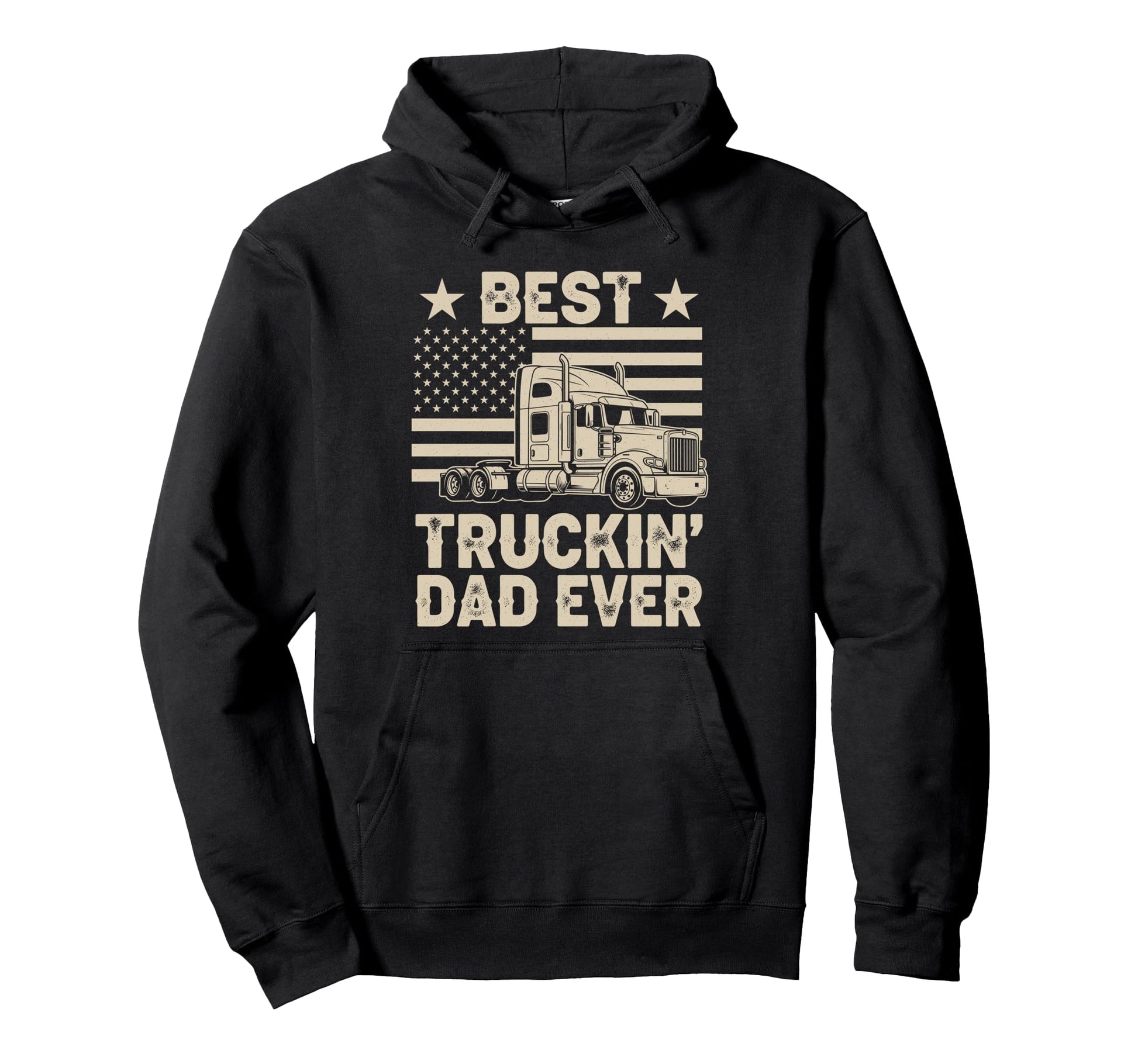 Best Truckin Dad Ever Funny Truck Driver Hoodie - Aesthetic Graphic Unisex - T-Shirt, Sweatshirt, Hoodie