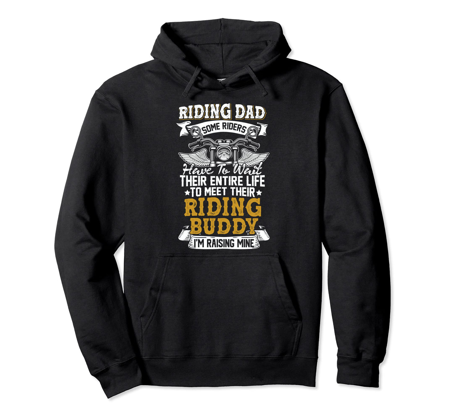 Riding Dad Father Son Biker Hoodie - Fun Novelty Design for Adults - T-Shirt, Sweatshirt, Hoodie
