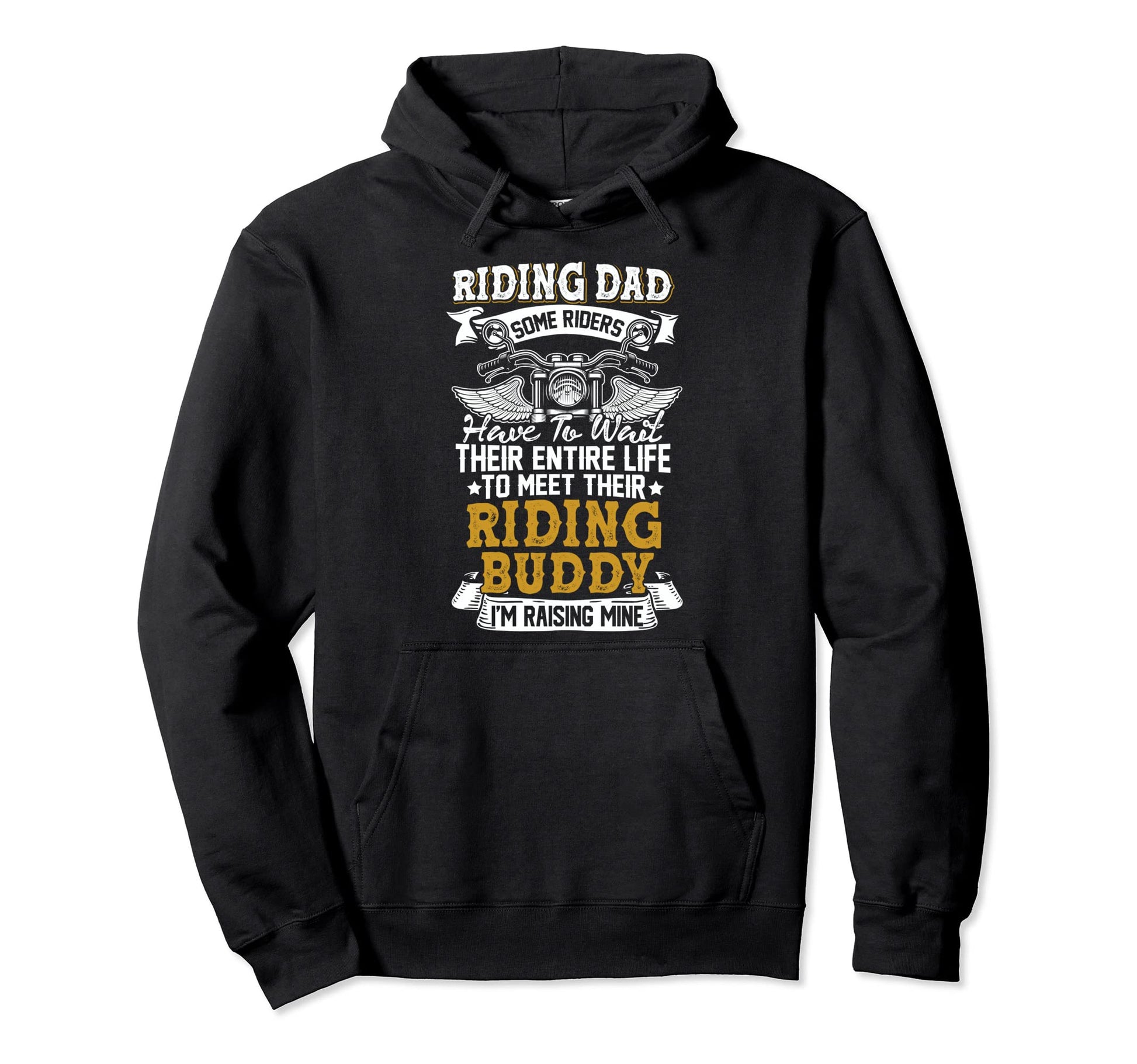 Riding Dad Father Son Biker Hoodie - Fun Novelty Design for Adults - T-Shirt, Sweatshirt, Hoodie