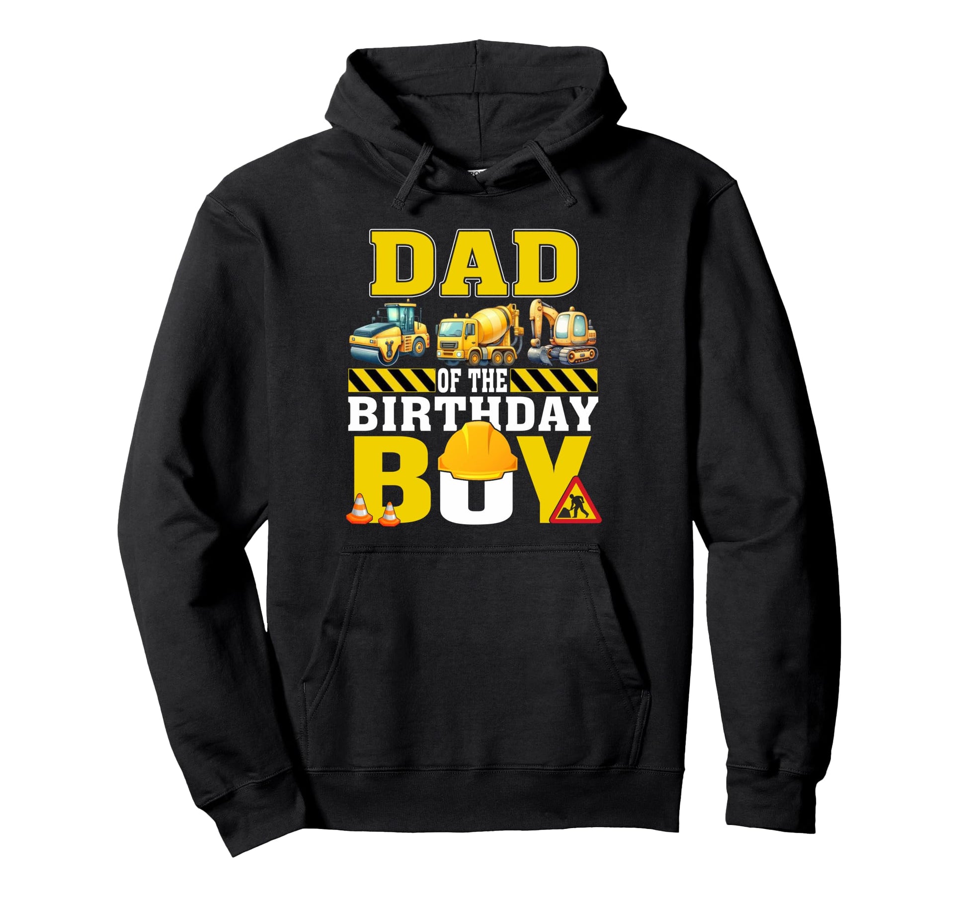 Dad Birthday Construction Worker Hoodie - Minimalist Print for Adults - T-Shirt, Sweatshirt, Hoodie